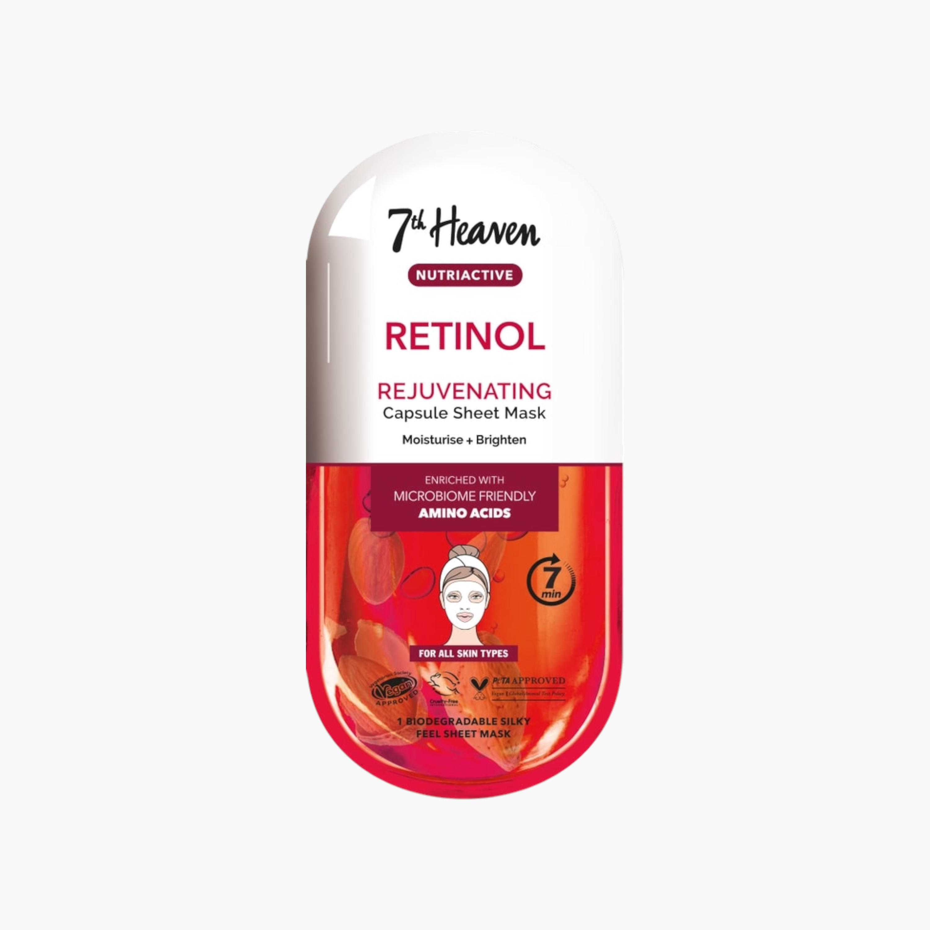 قناع ورقي نوتريا أكتيف بكبسولات ريتينول من 7ث هيفن-beautyandpersonalcare-skin-masks-masksandpeels-image-1