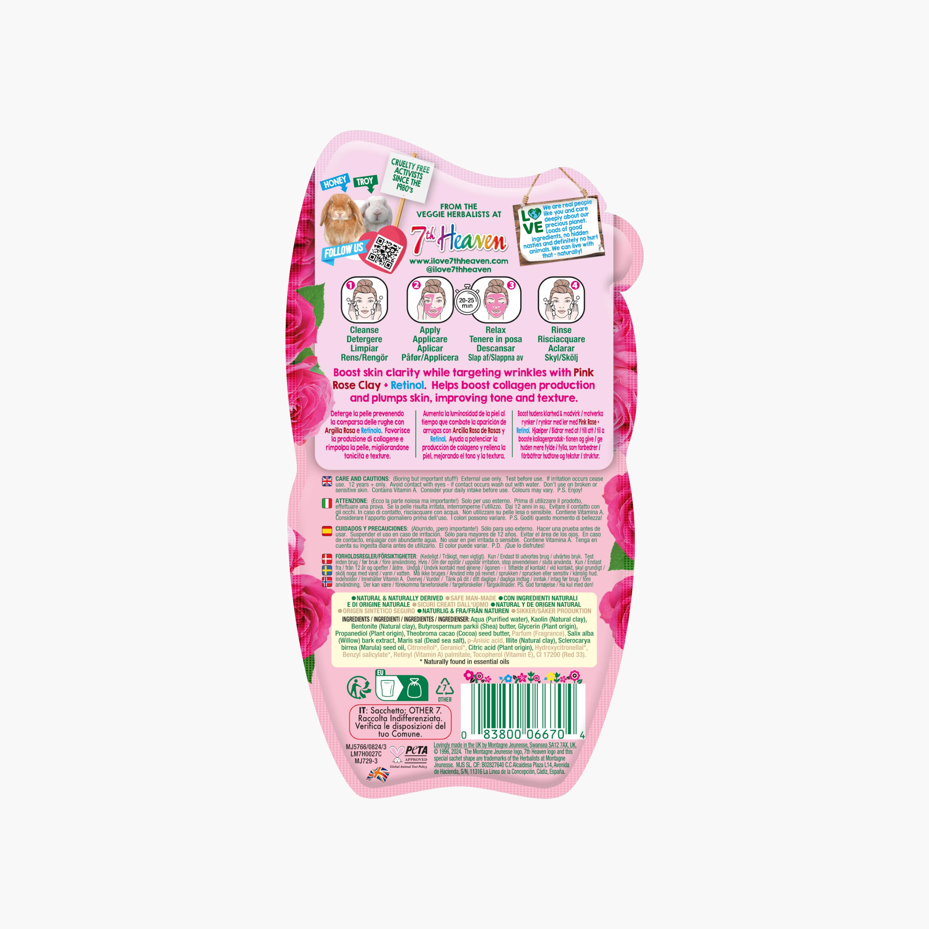 7TH HEAVEN Clay Mask Balance and Mattify with Pink Rose Retinol 15 gms-beautyandpersonalcare-skin-masks-masksandpeels-image-2