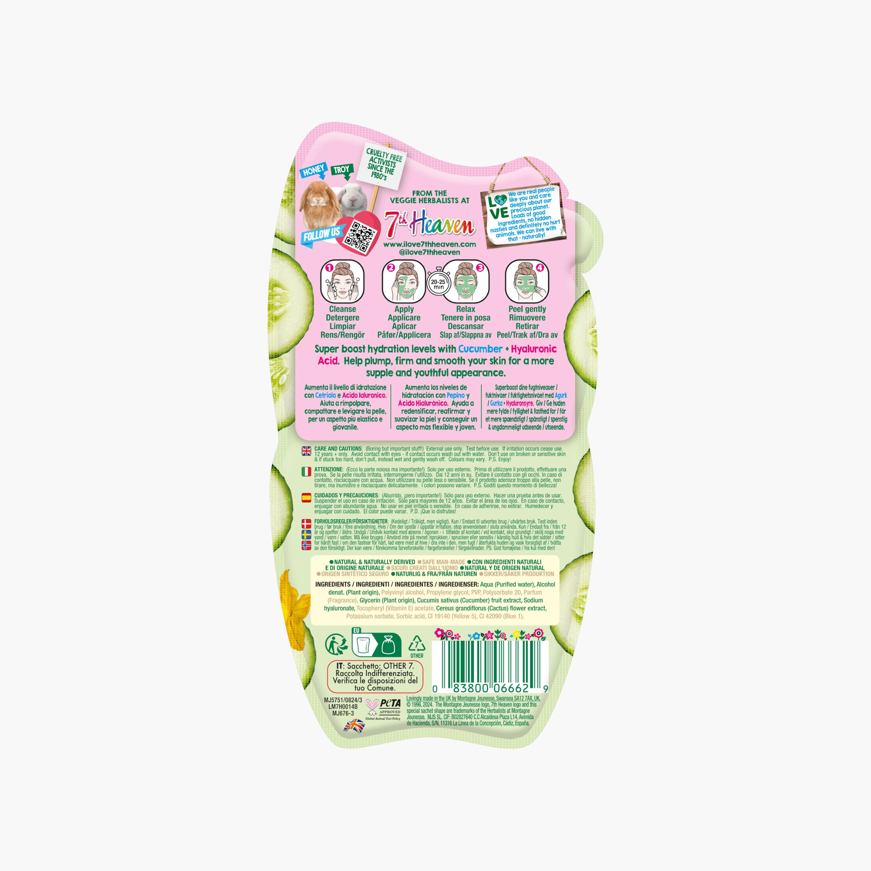 7TH HEAVEN  Plump and Firm Cucumber Hyaluronic Acid Peeloff Mask - 10 ml-beautyandpersonalcare-skin-masks-masksandpeels-image-2