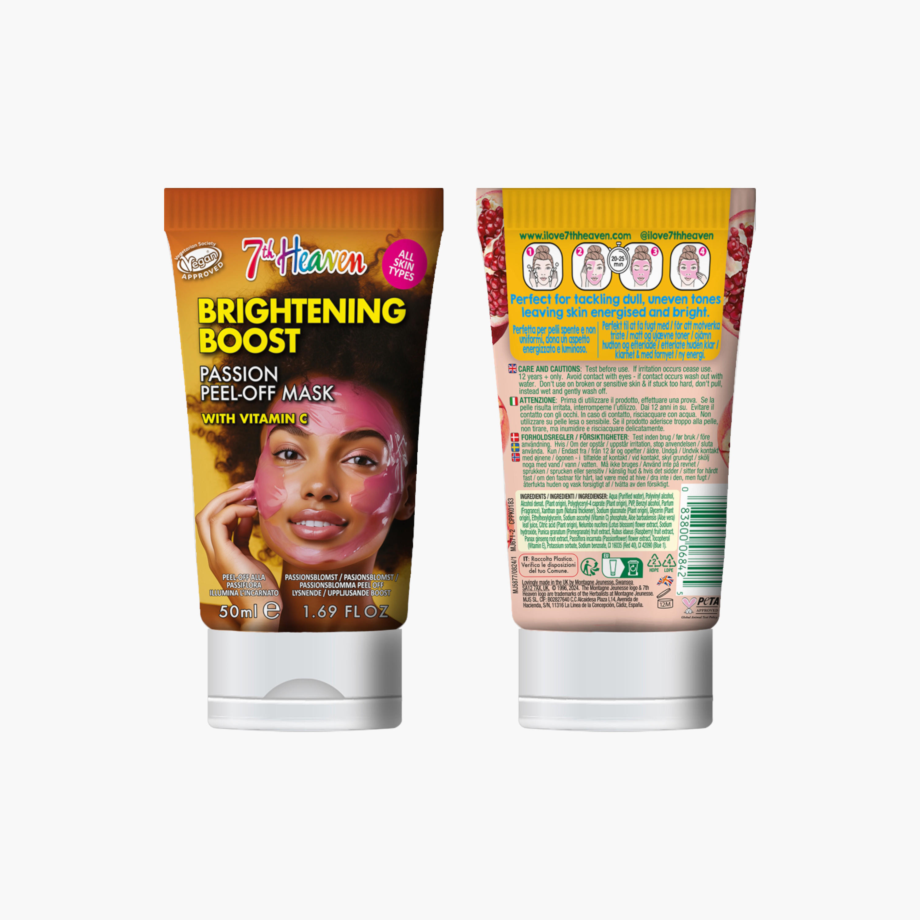 قناع تقشير للوجه بأنبوب فيتامين C لتفتيح البشرة من 7ث هيفن - 50 مل-beautyandpersonalcare-skin-masks-masksandpeels-image-1