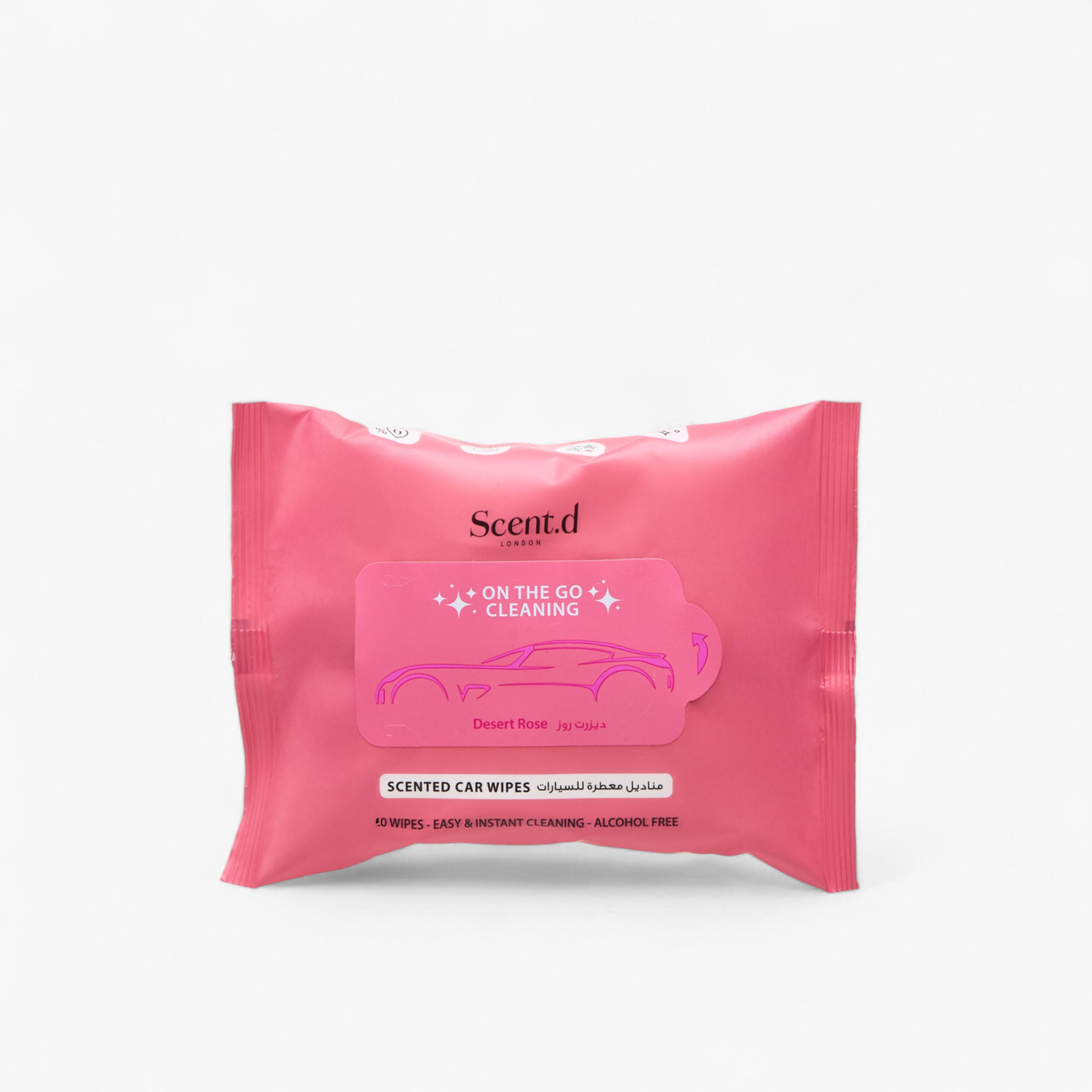 Scent.d London Desert Rose Car Wipes - Set of 20-household-homefragrance-carfragrance-image-1