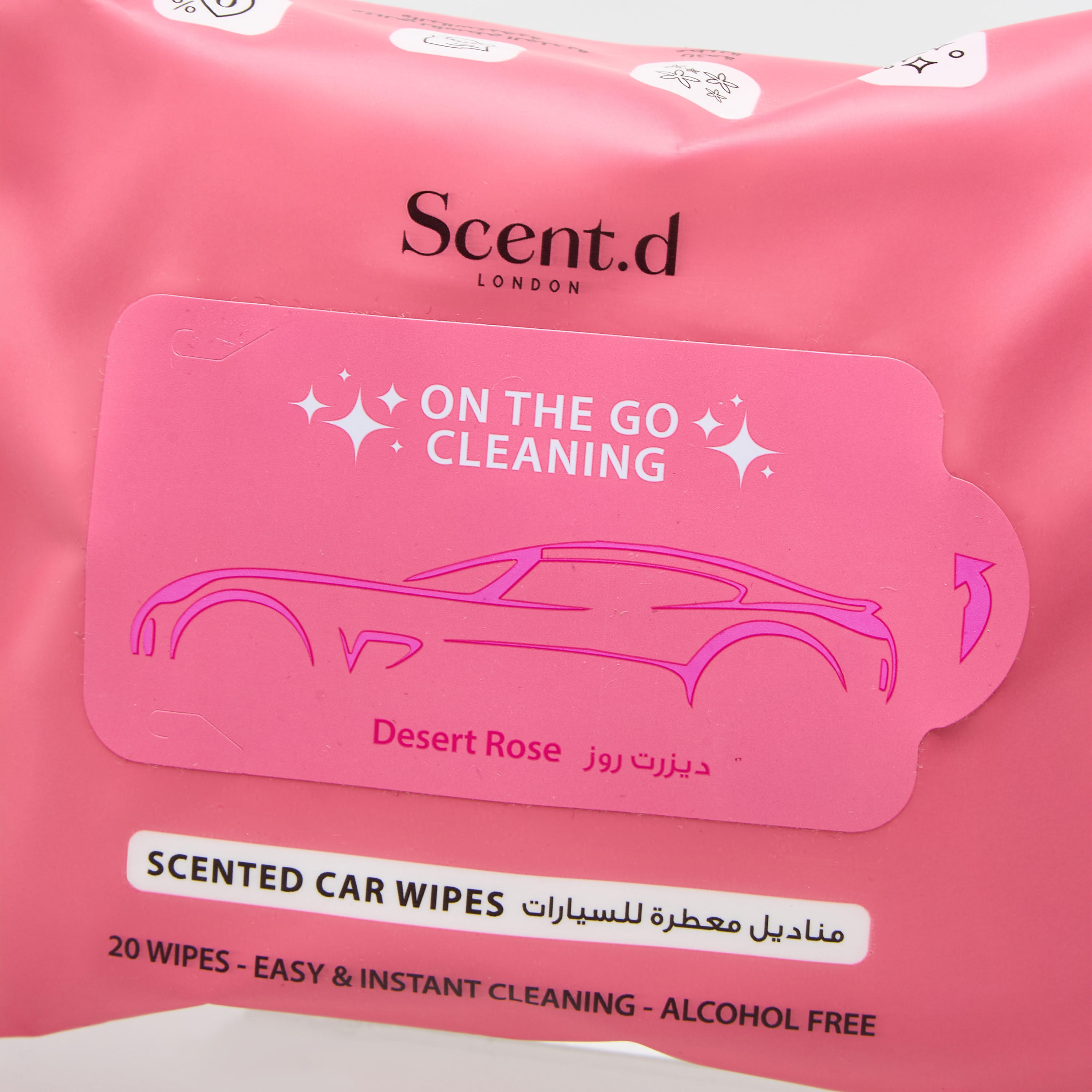 Scent.d London Desert Rose Car Wipes - Set of 20-household-homefragrance-carfragrance-image-4