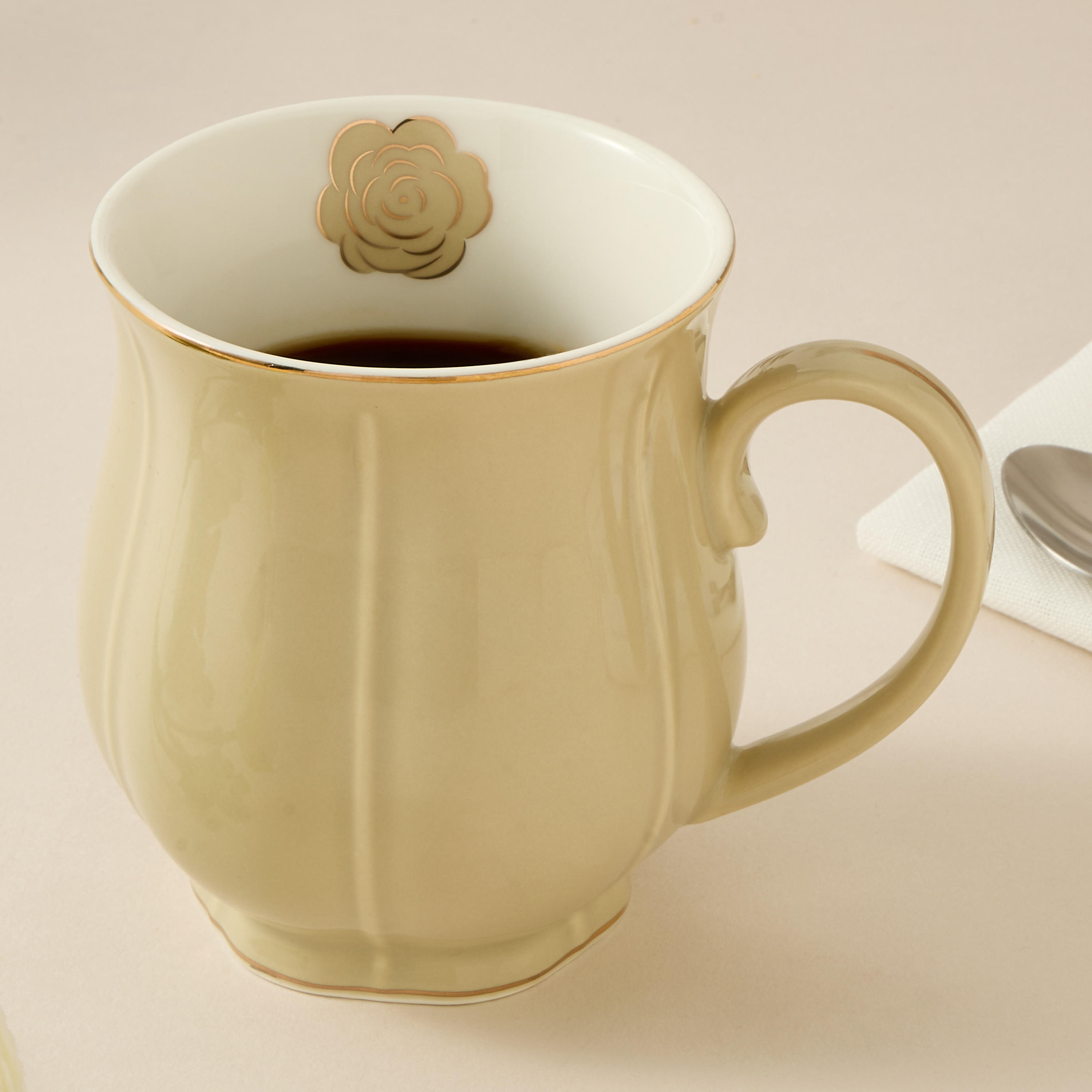 Rose Accent Porcelain Mug - 330 ml-household-dining-teaandcoffee-mugsandcups-image-1