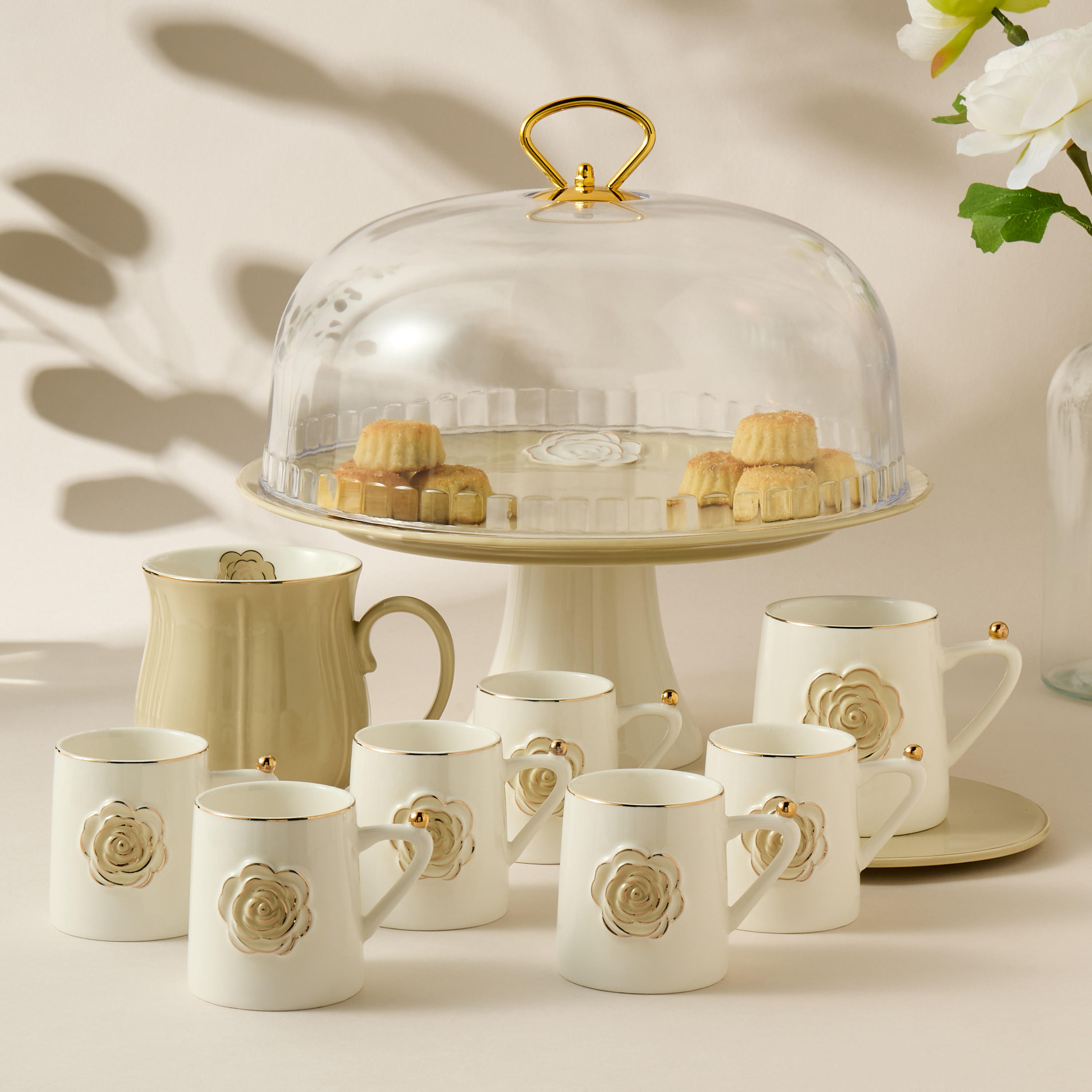 Rose Accent Porcelain Cup and Saucer Set - 220 ml-household-dining-teaandcoffee-teaandcoffeesets-image-6