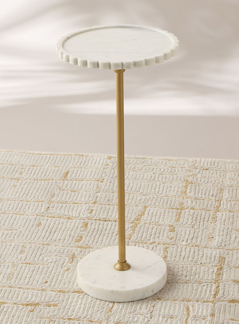 طاولة جانبية بسطح رخام مموج - 26x56 سم-furniture-livingroom-sideandendtables-image-1