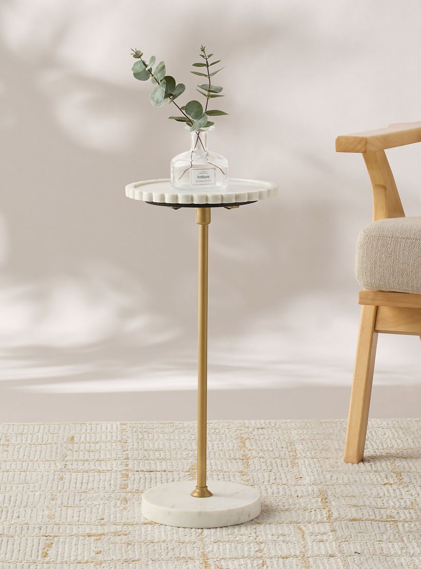 طاولة جانبية بسطح رخام مموج - 26x56 سم-furniture-livingroom-sideandendtables-image-2