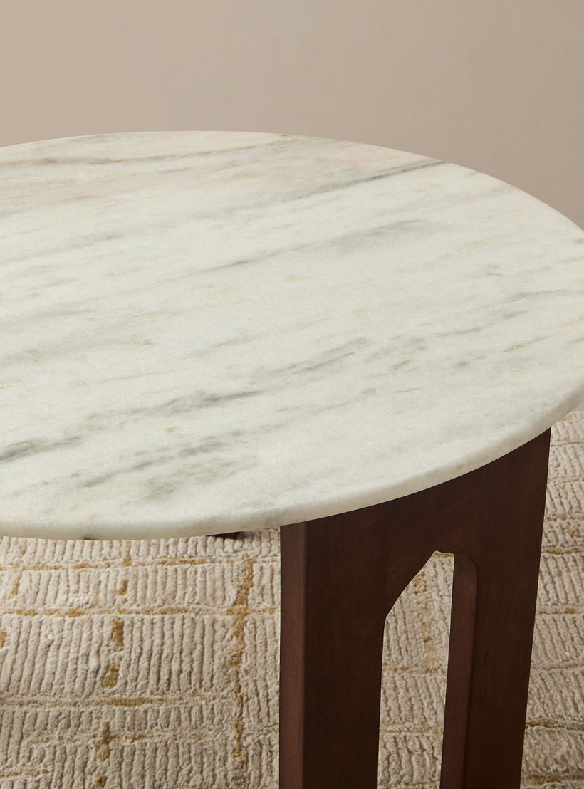 Round Marble Top Coffee Table - 76x45 cms-furniture-livingroom-coffeetables-image-3