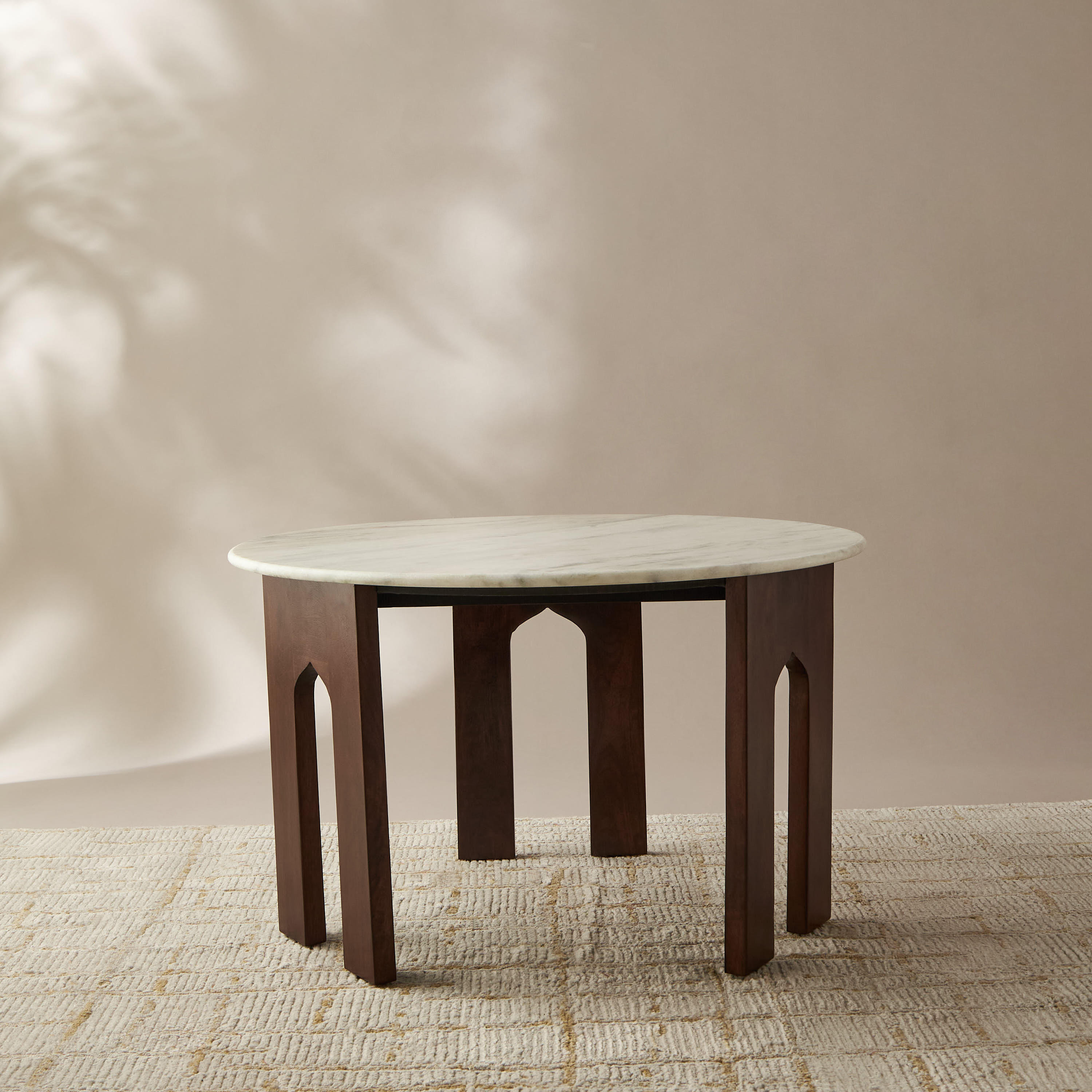 Round Marble Top Coffee Table - 76x45 cms-furniture-livingroom-coffeetables-image-4
