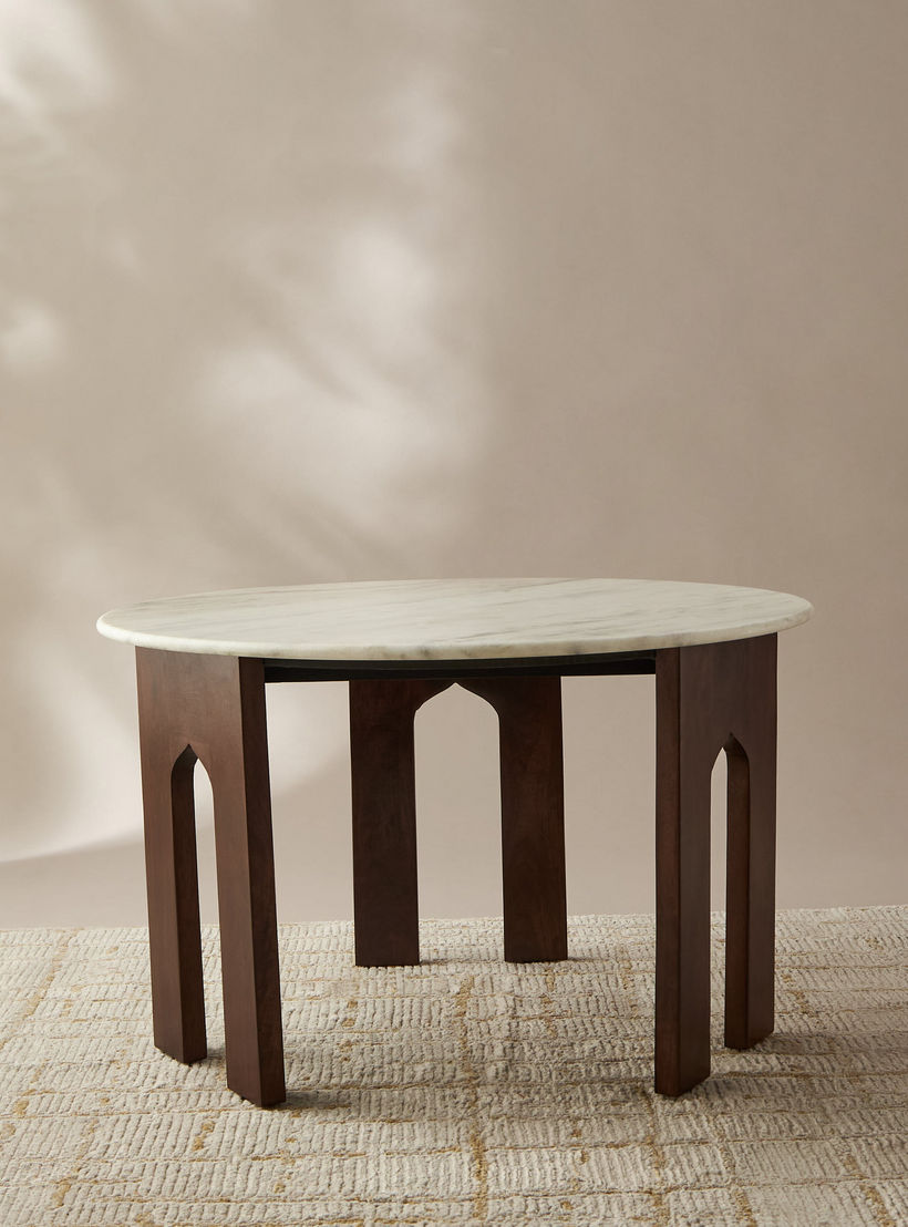 Round Marble Top Coffee Table - 76x45 cms-furniture-livingroom-coffeetables-image-4
