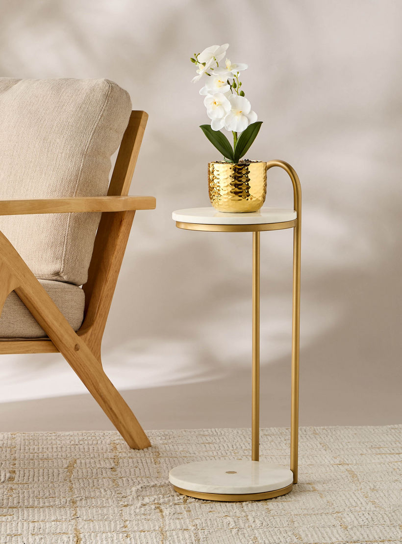 Marble Top 2-Tier Side Table - 68 cms-furniture-livingroom-sideandendtables-image-2