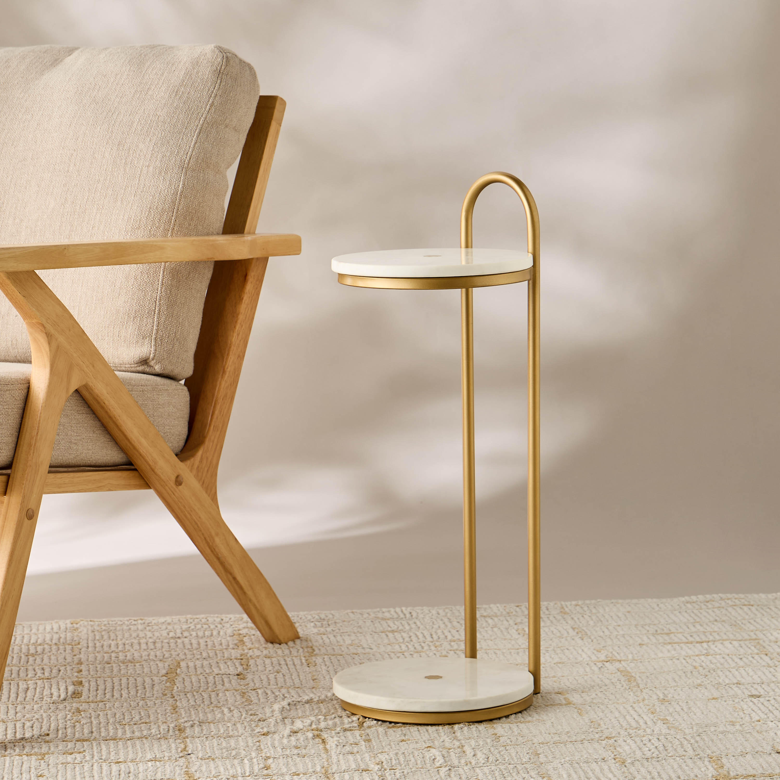 Marble Top 2-Tier Side Table - 68 cms-furniture-livingroom-sideandendtables-image-3