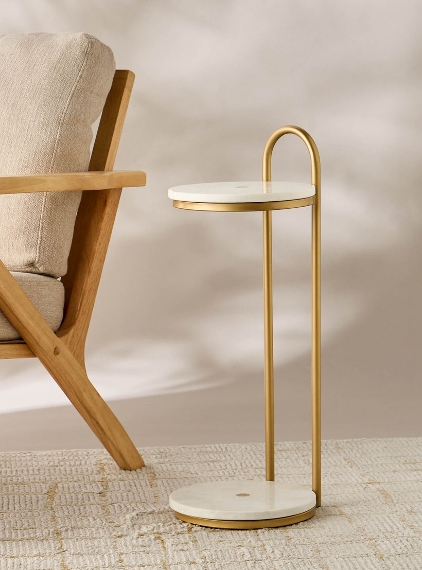 Marble Top 2-Tier Side Table - 68 cms-furniture-livingroom-sideandendtables-image-3