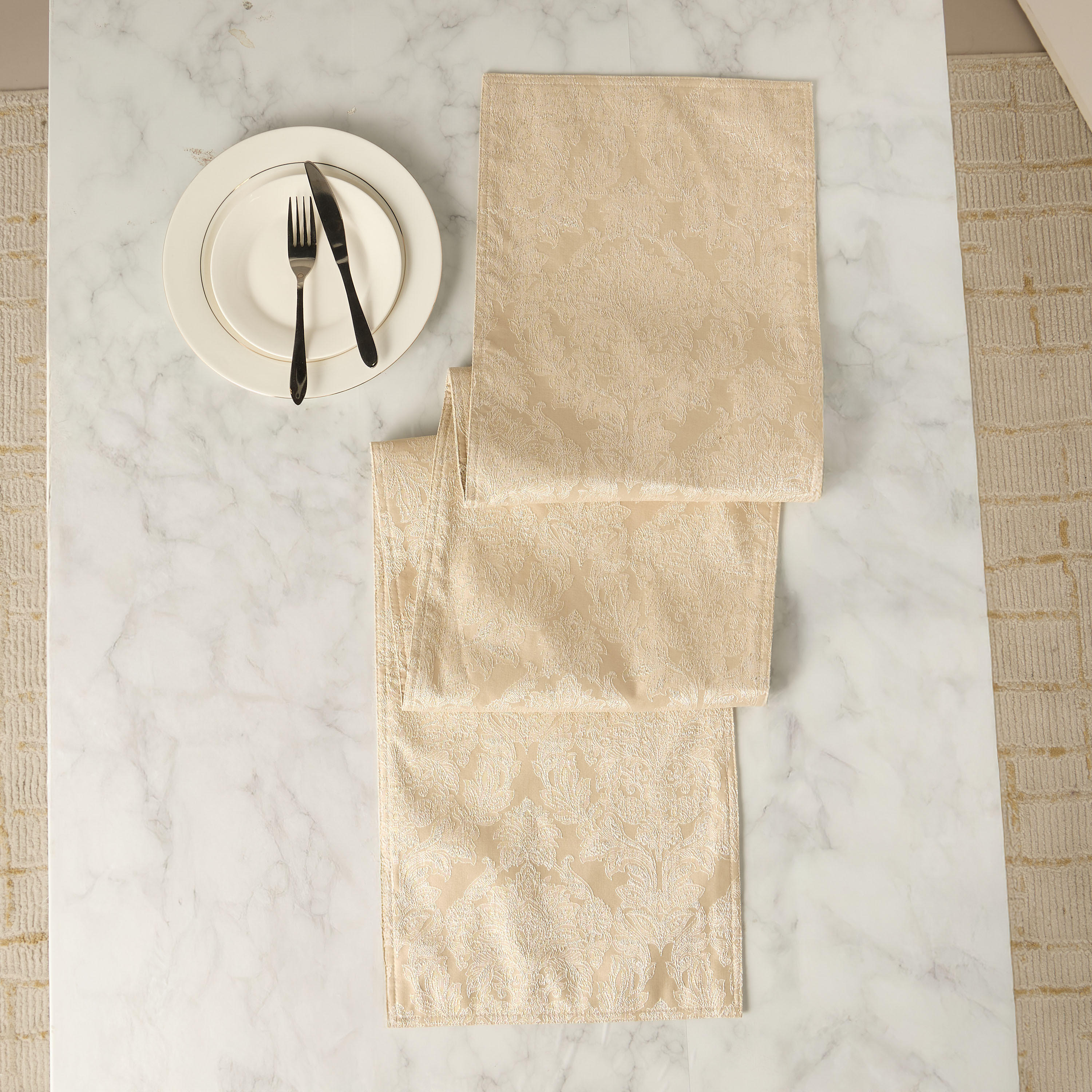 Alma Jacquard Runner - 260x33 cms-household-dining-tablelinen-runnersandtablecovers-image-1