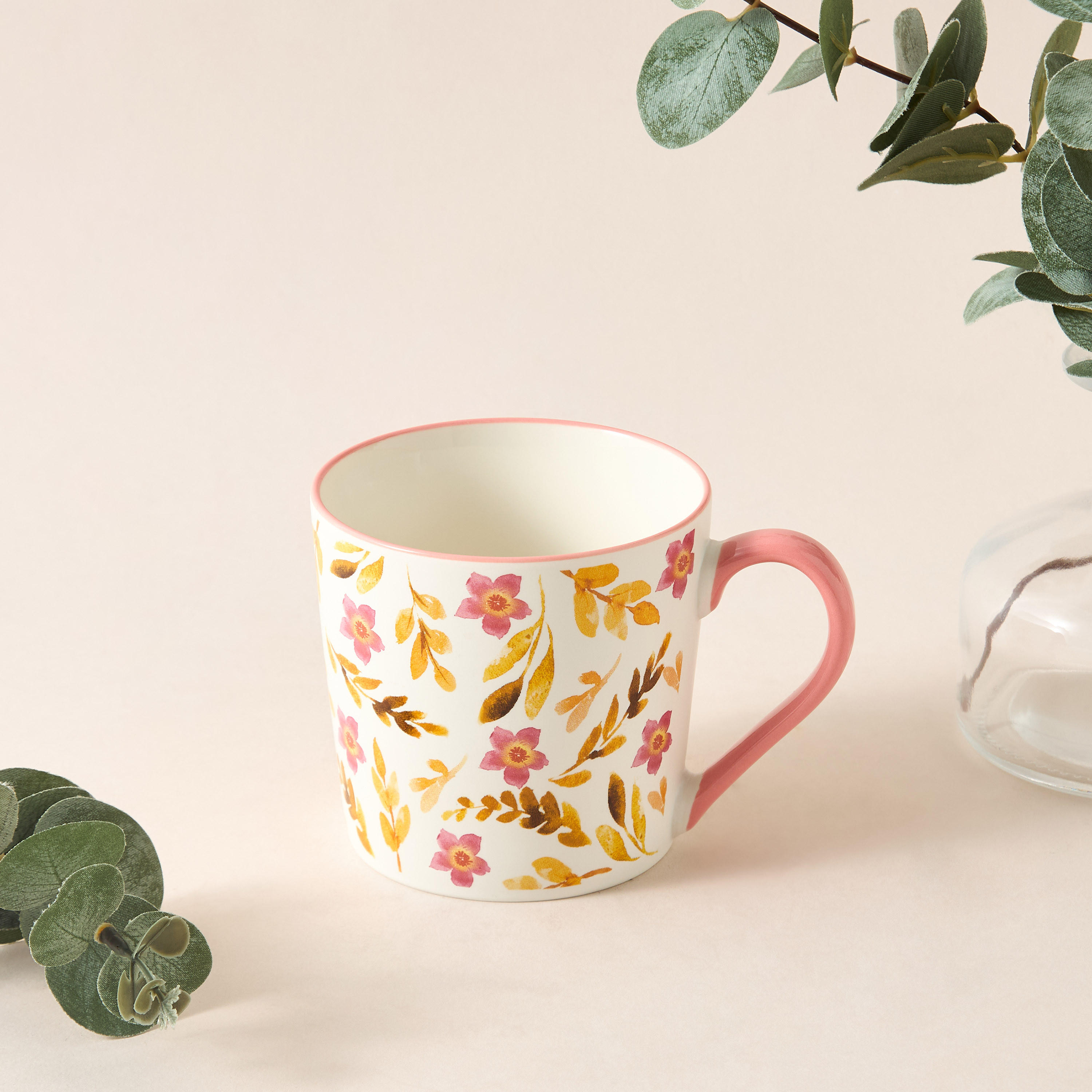 Floriva Floral Print Bone China Mug - 390 ml-household-dining-teaandcoffee-mugsandcups-image-1