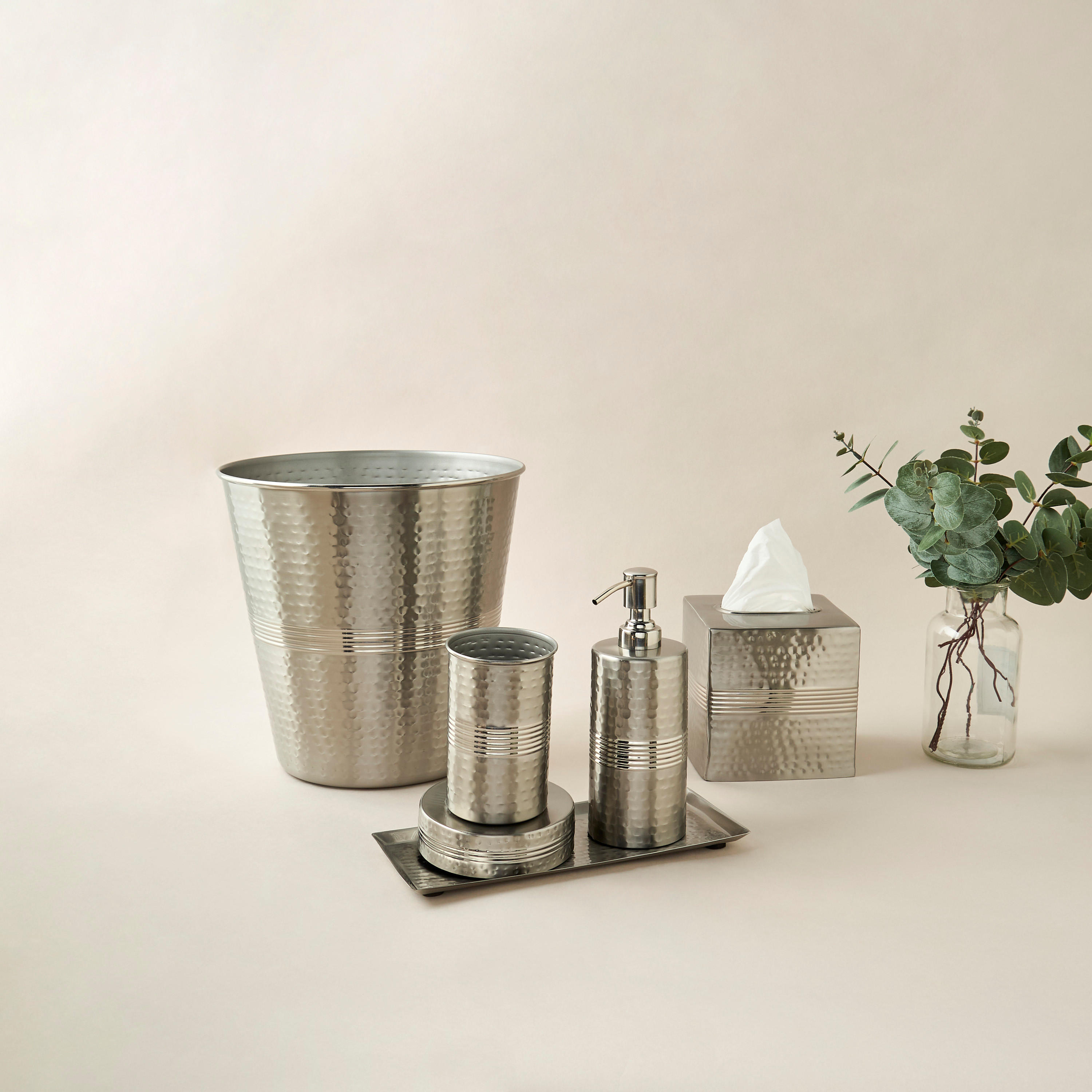 Metallic Hammered Tissue Box-household-bathandlaundry-bathaccessories-tissueboxesandcottonjars-image-5