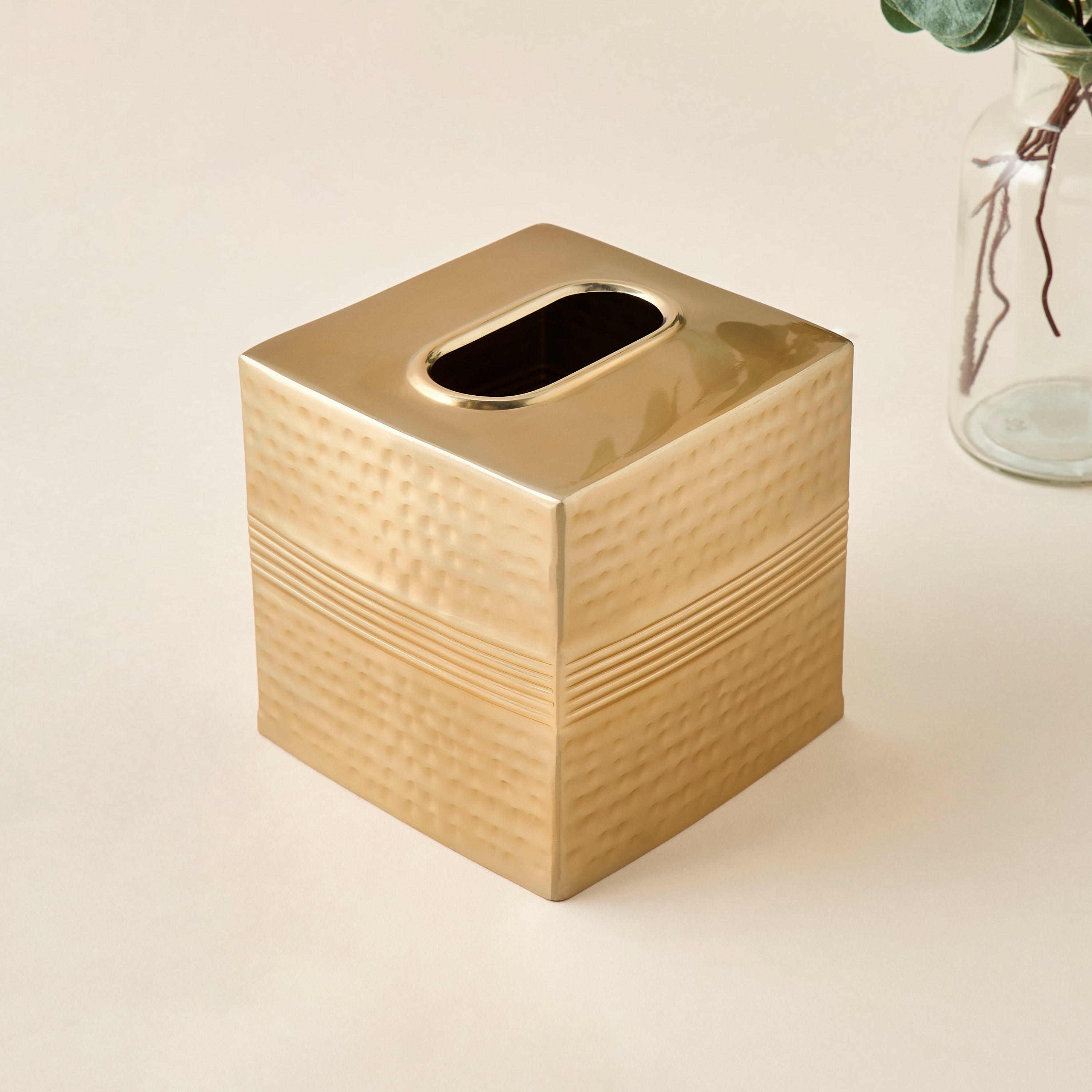 Metallic Hammered Tissue Box-household-bathandlaundry-bathaccessories-tissueboxesandcottonjars-image-2