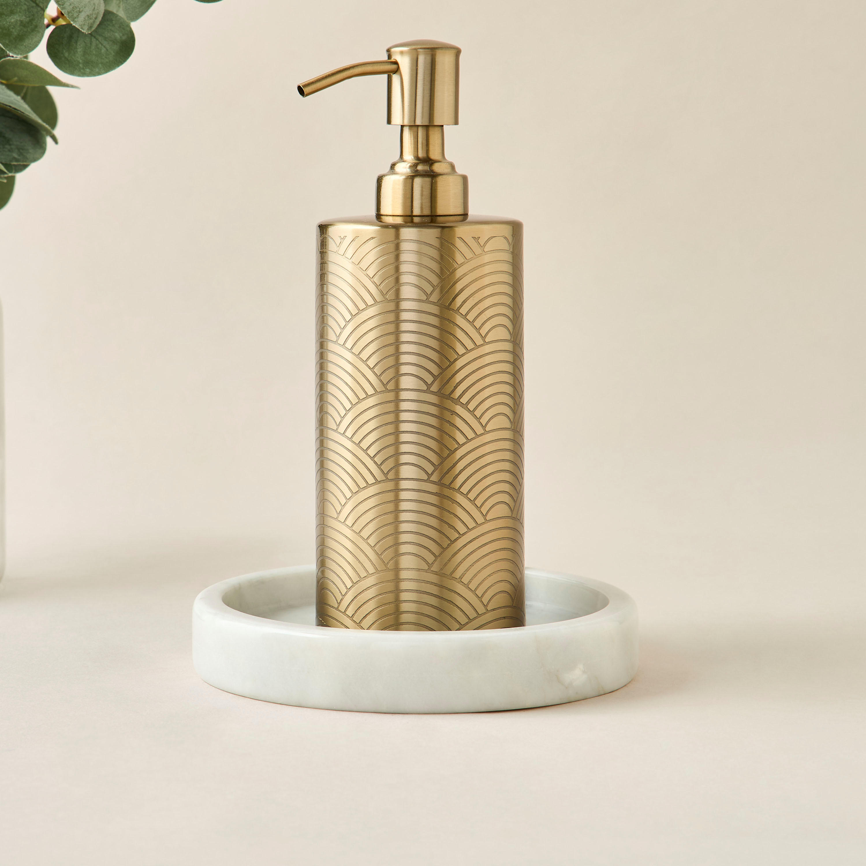 Metallic Etched Lotion Dispenser-household-bathandlaundry-bathaccessories-soapdishesanddispensers-image-1