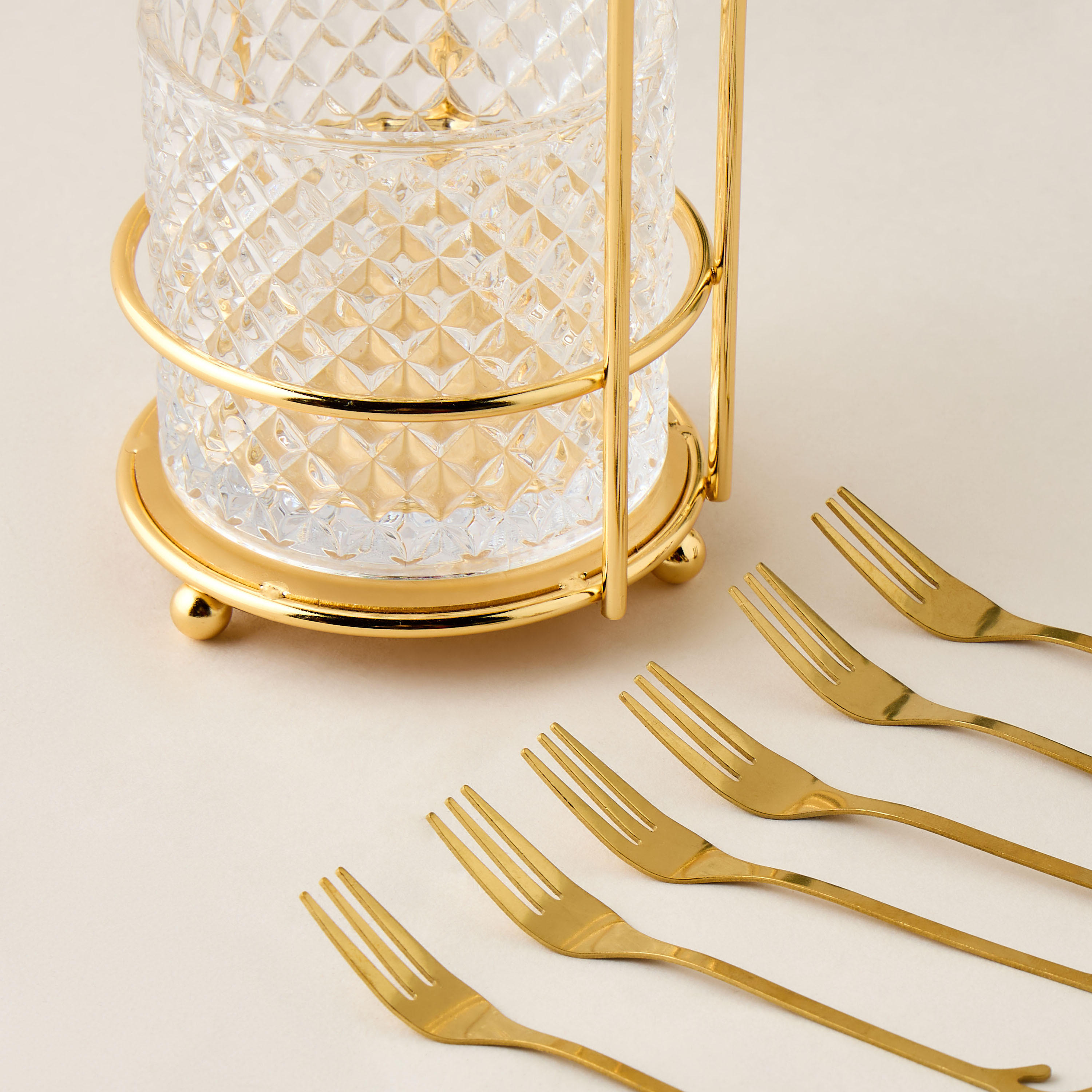 Crescent Moon Accent 7-Piece Holder and Fork Set-household-dining-cutlery-cutlerysets-image-3