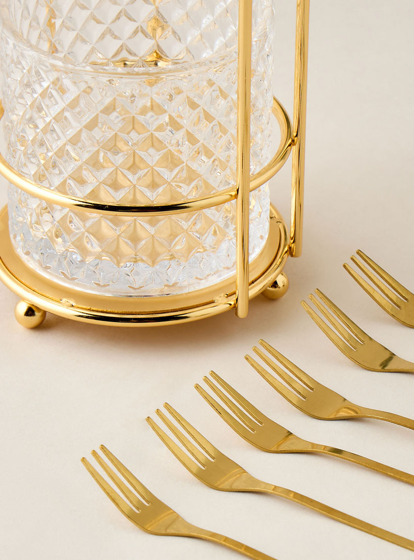 Crescent Moon Accent 7-Piece Holder and Fork Set-household-dining-cutlery-cutlerysets-image-3