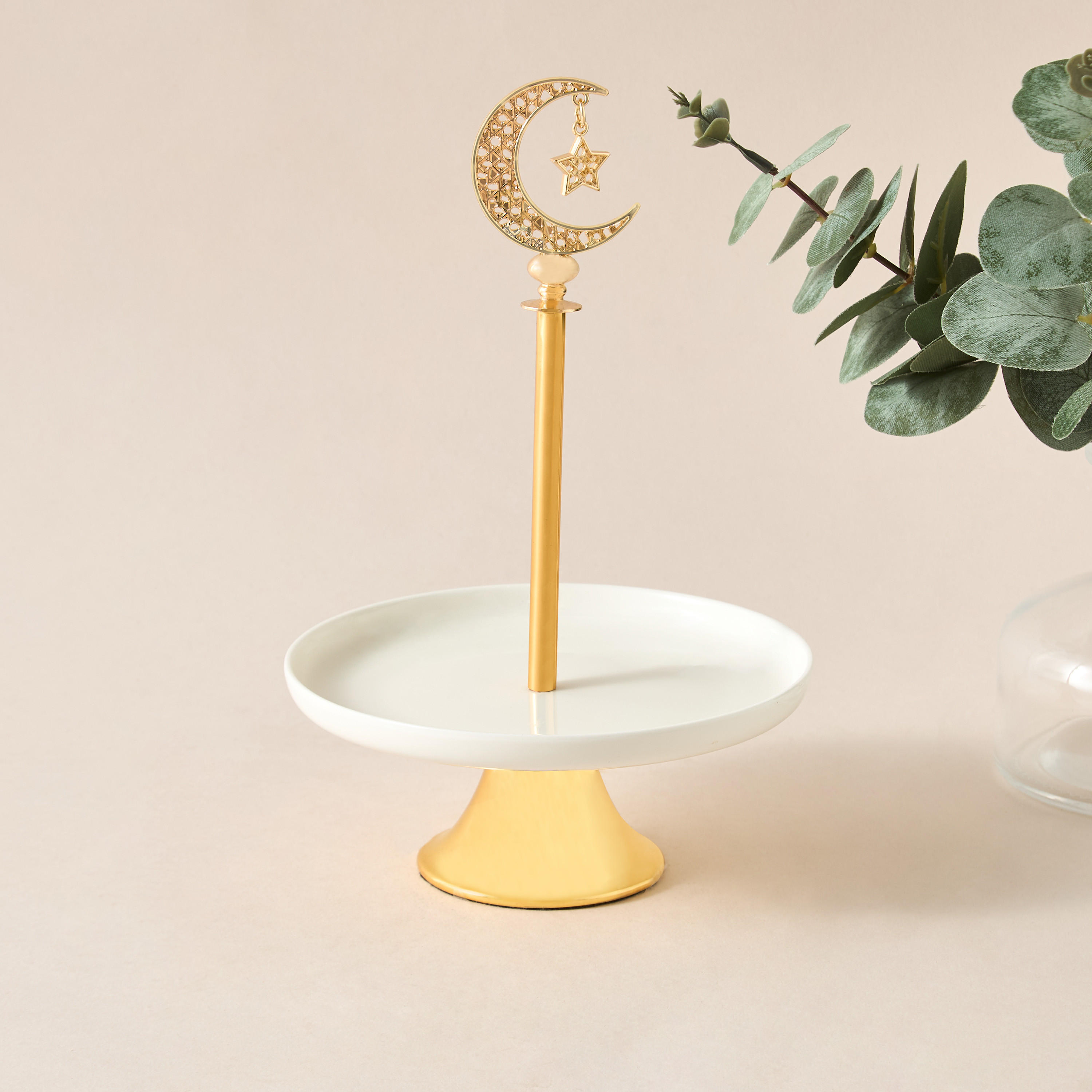 Crescent Moon Accent Cake Stand - 15x15x17 cms-household-dining-serveware-cakestands-image-1