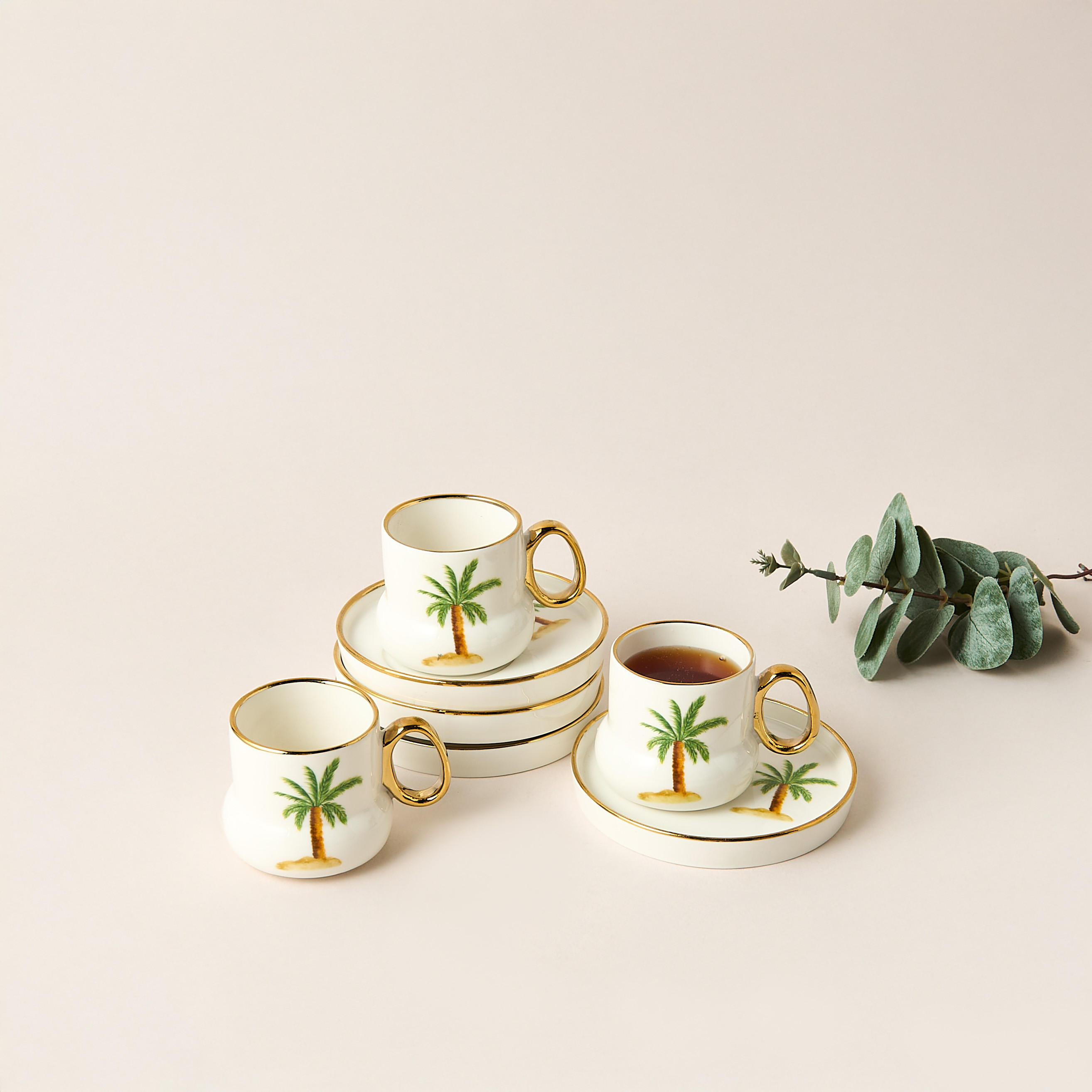 Palm Tree Print 12-Piece Espresso Cup and Saucer Set - 90 ml-household-dining-teaandcoffee-teaandcoffeesets-image-2