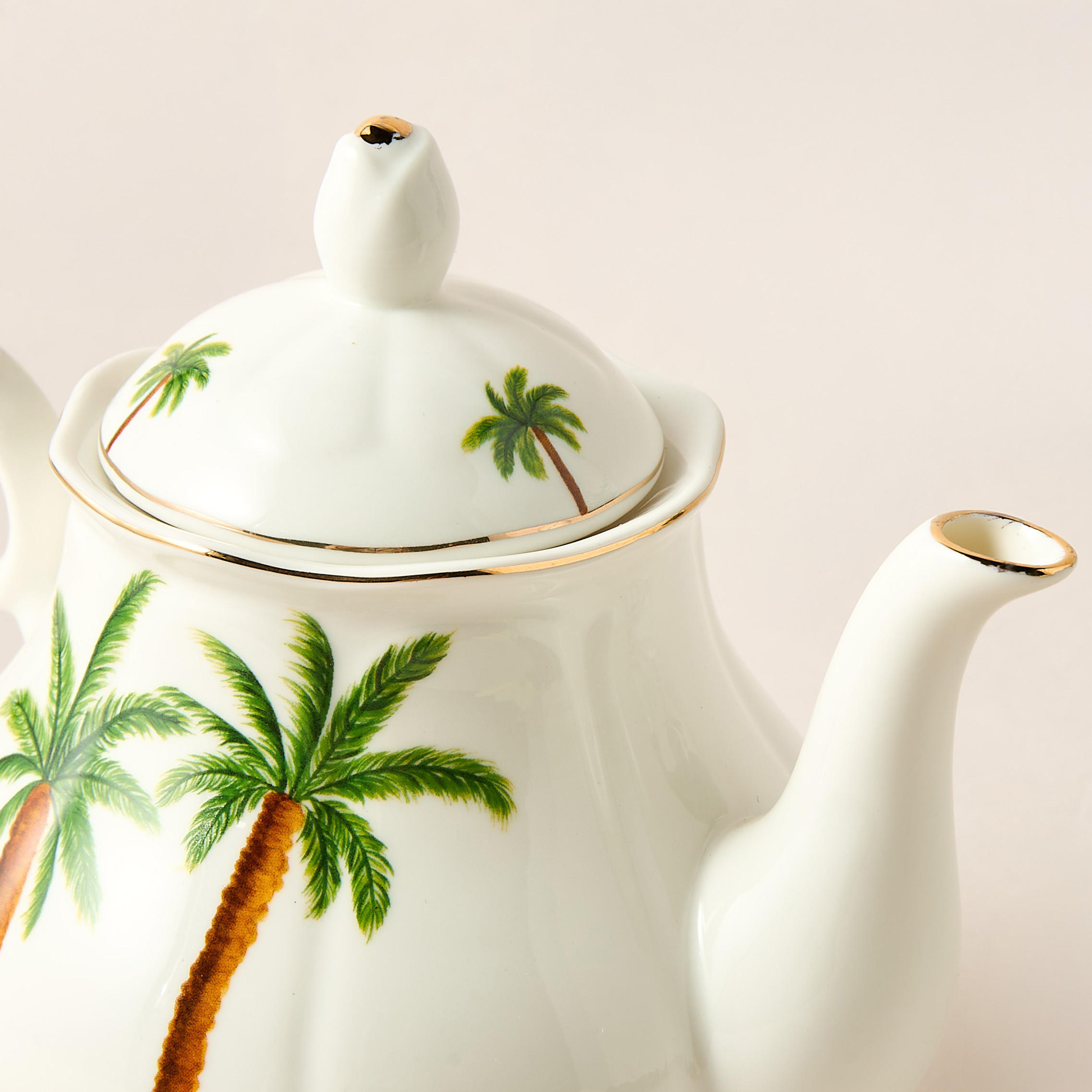 Palm Tree Print Bone China Teapot - 1.2 L-household-dining-teaandcoffee-vacuumflaskscoffeeandteapots-image-4
