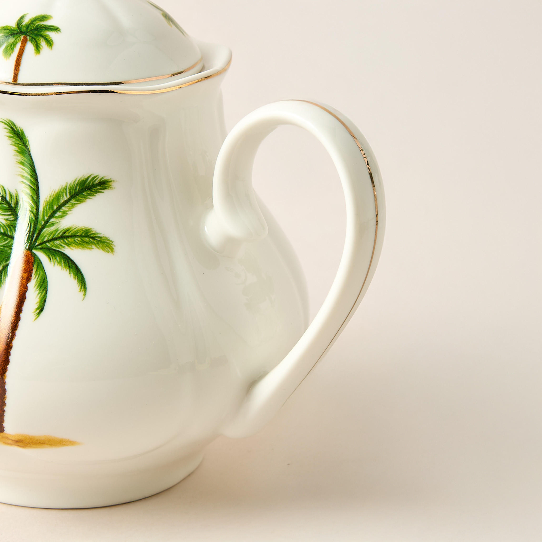 Palm Tree Print Bone China Teapot - 1.2 L-household-dining-teaandcoffee-vacuumflaskscoffeeandteapots-image-5