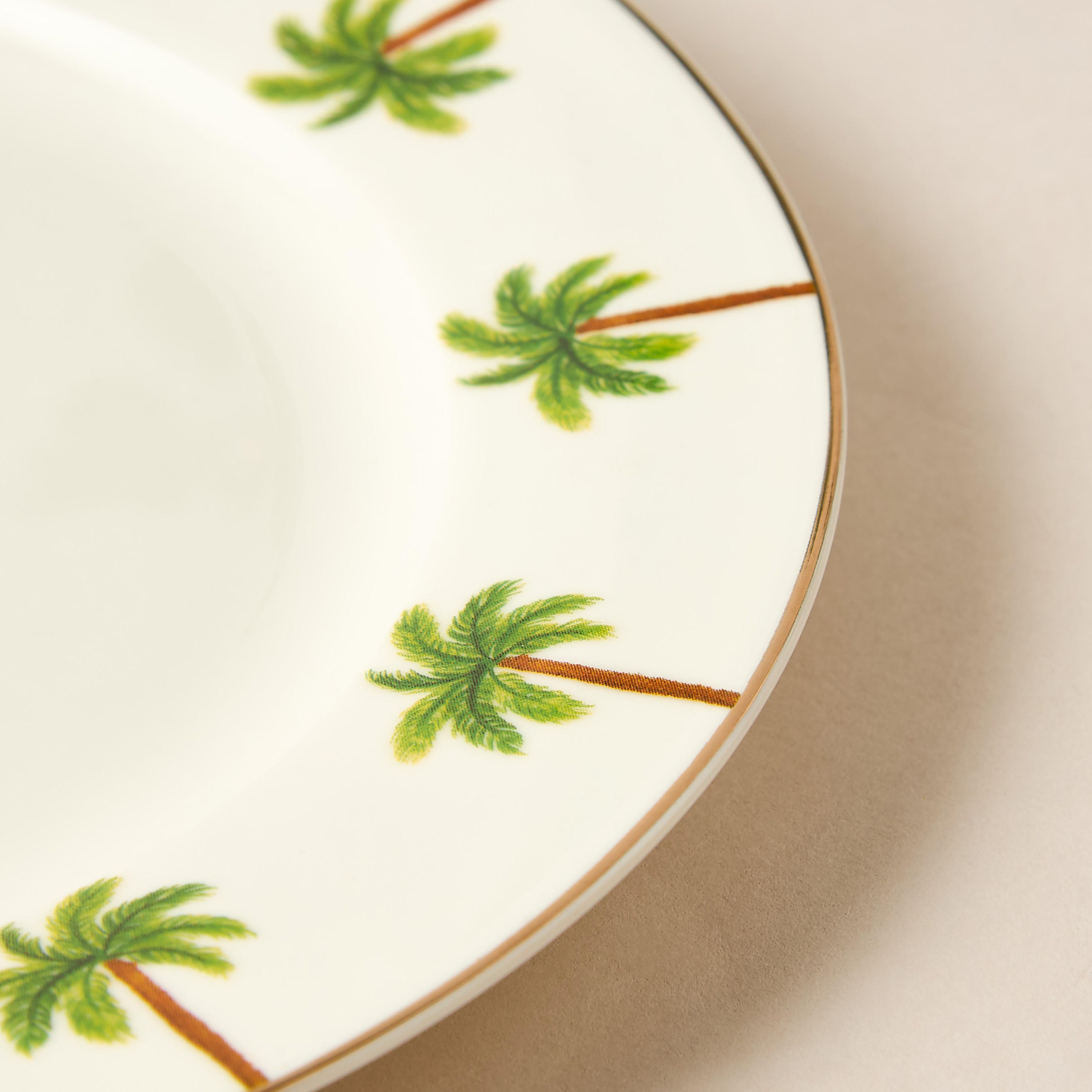 Palm Tree Print Bone China Side Plate - 19 cms-household-dining-dinnerware-plates-image-3