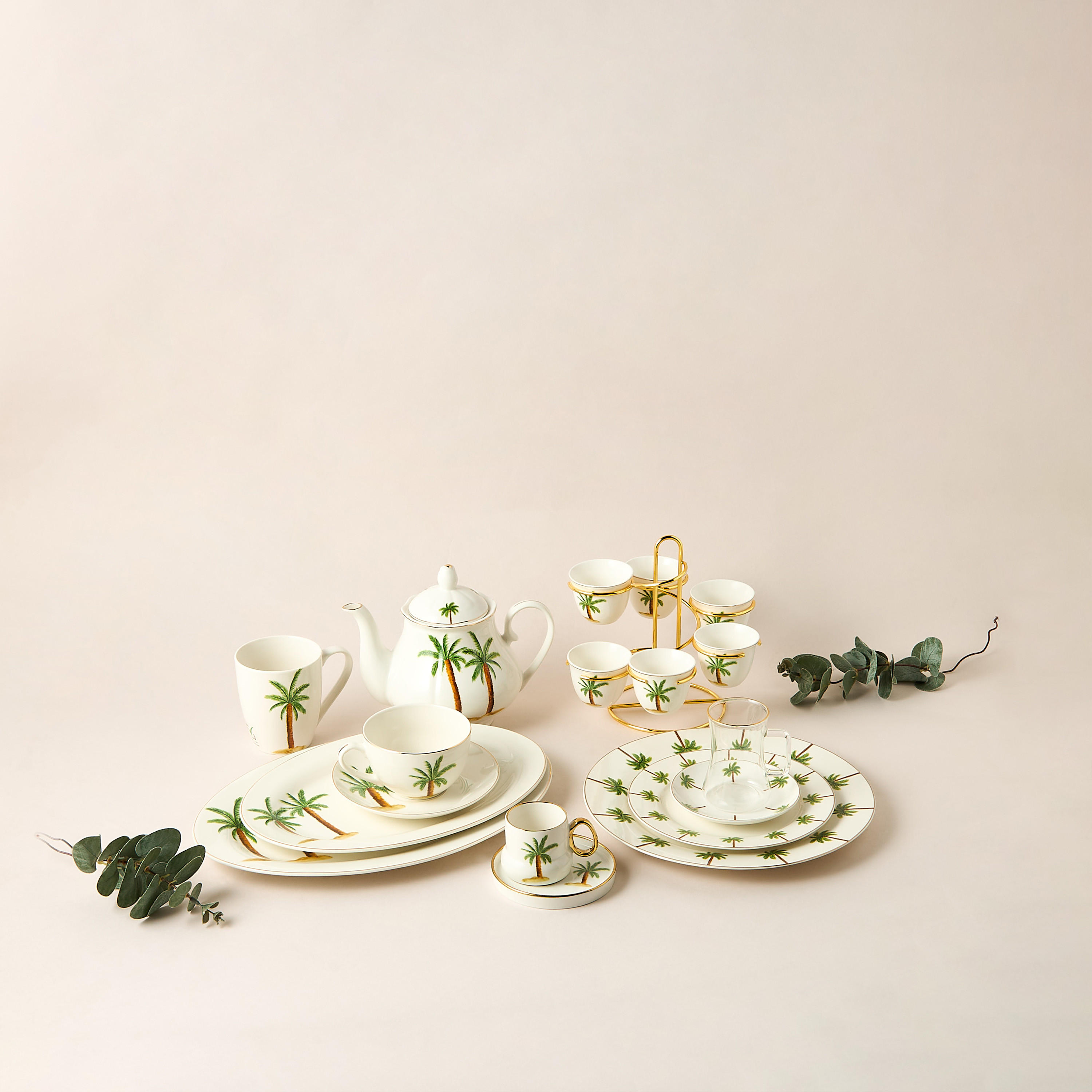 Palm Tree Print Bone China Platter - 30x21 cms-household-dining-serveware-servingplatters-image-6