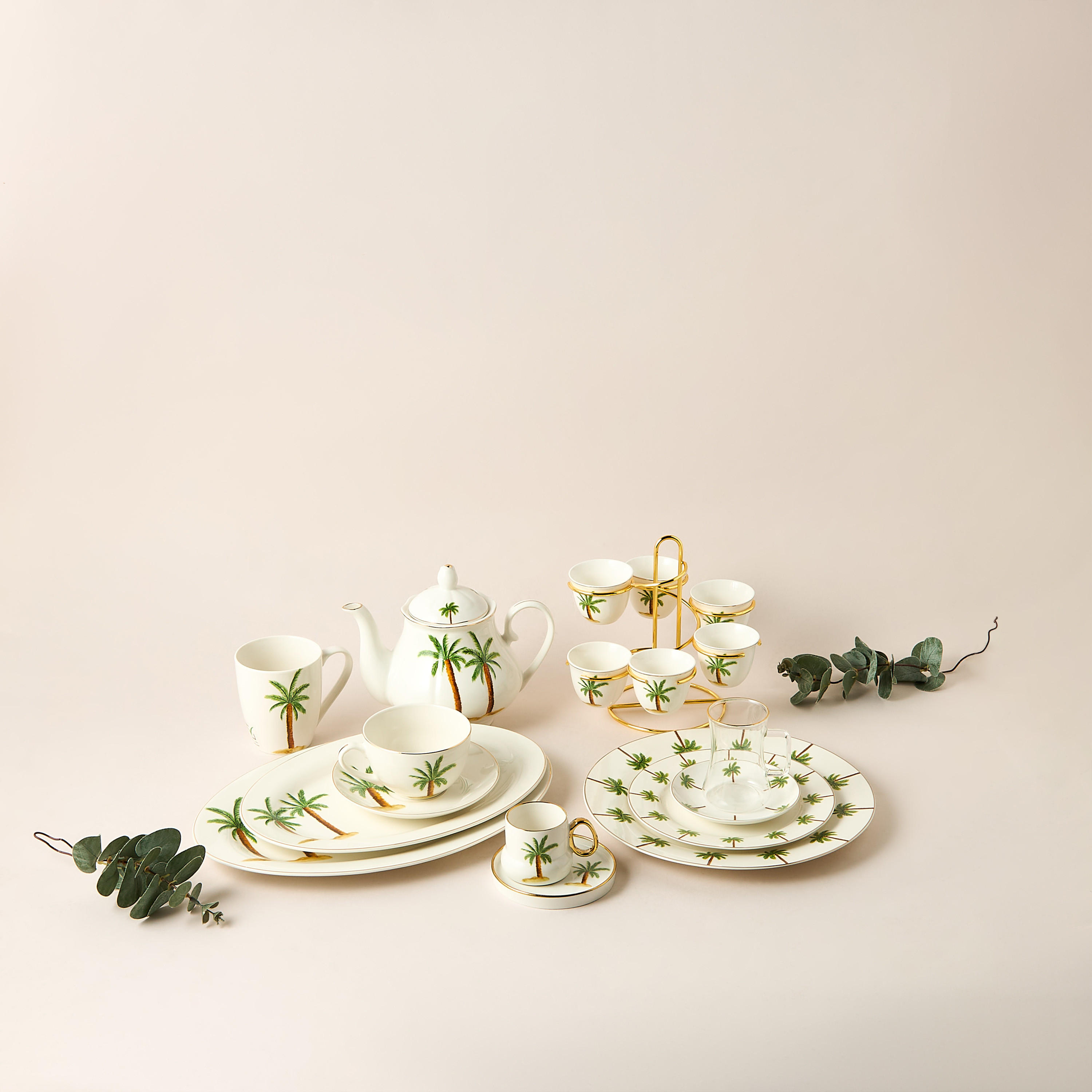 Palm Tree Print Bone China Platter - 35x24 cms-household-dining-serveware-servingplatters-image-5