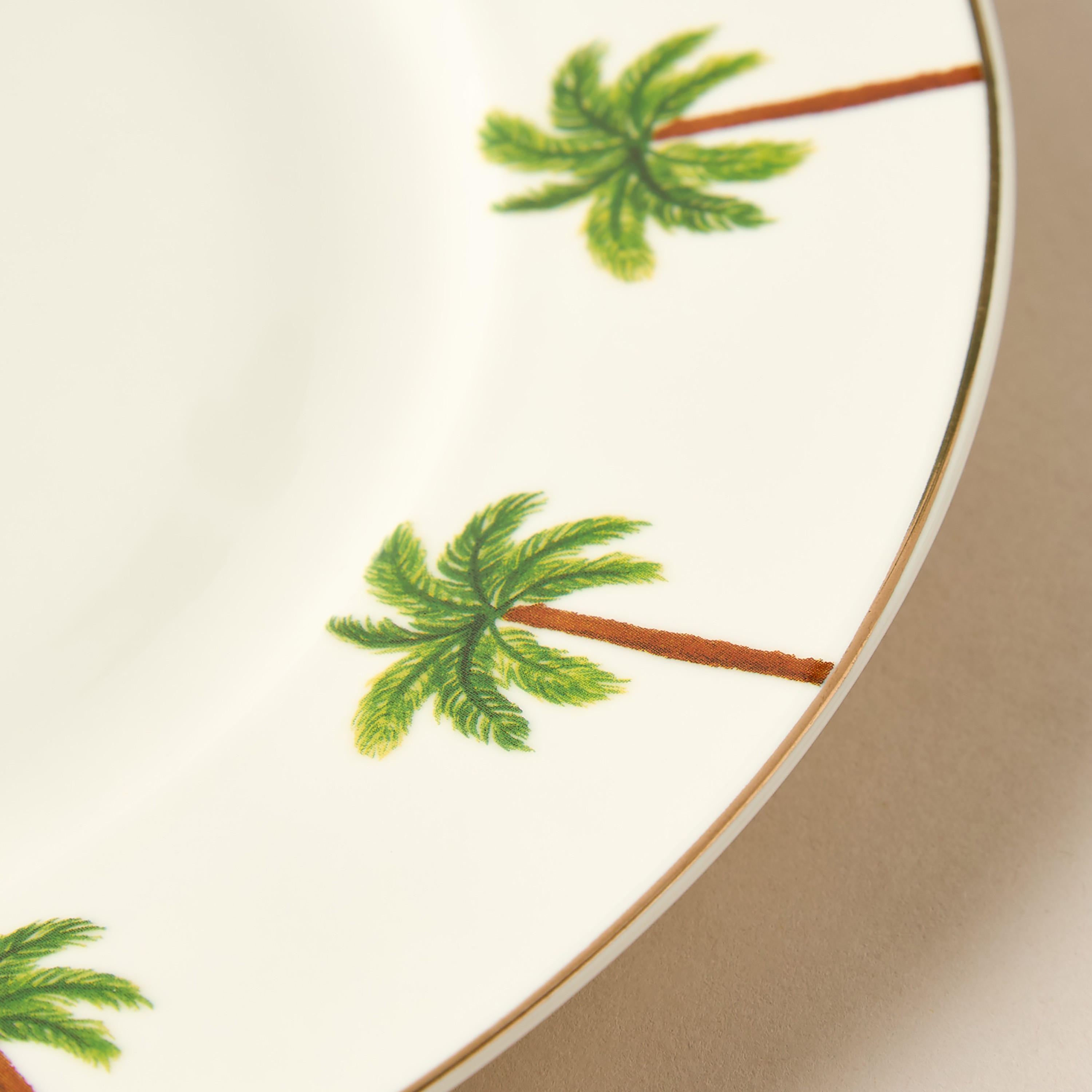 Palm Tree Print Bone China Dinner Plate - 27 cms-household-dining-dinnerware-plates-image-3