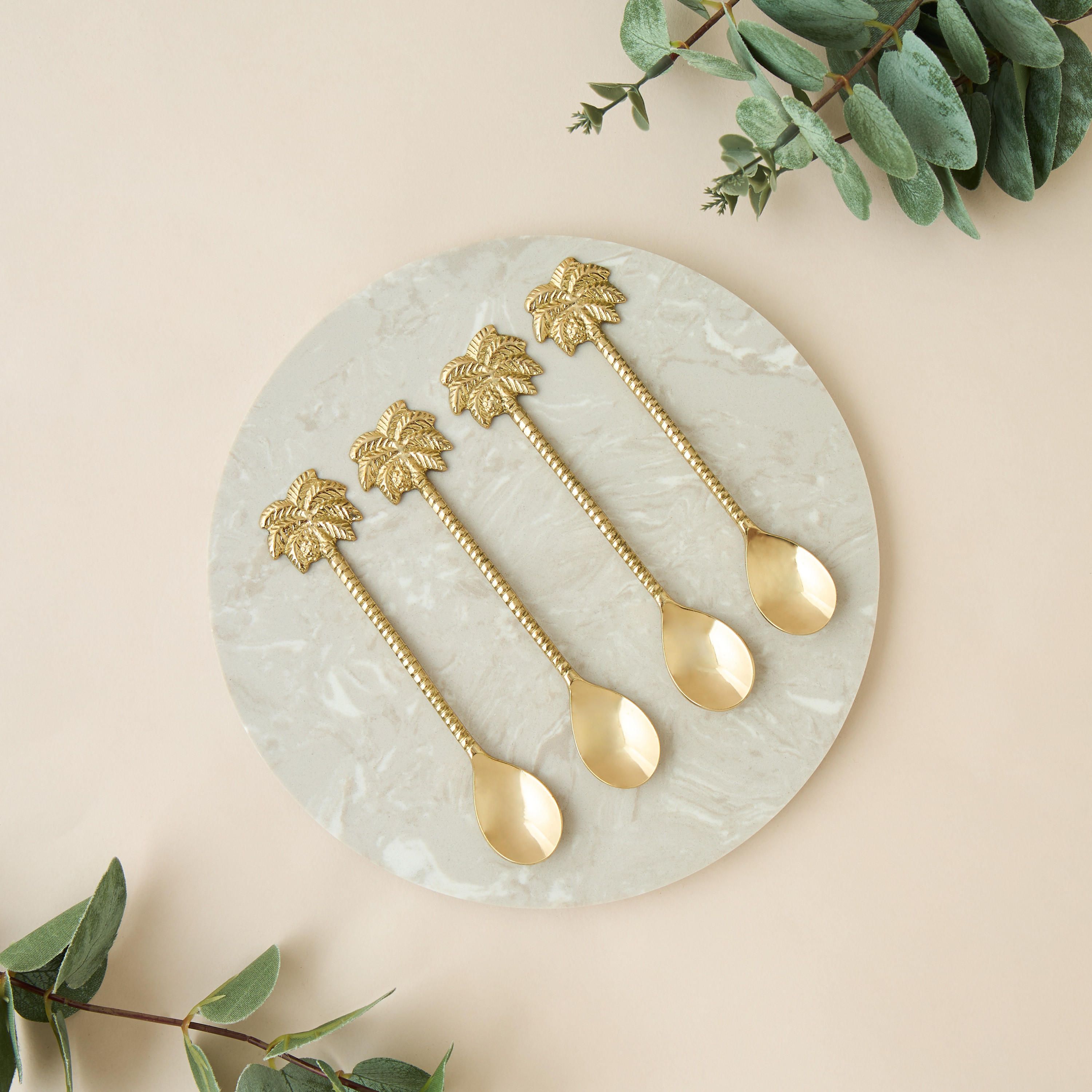 Palm Tree Shaped Spoon - Set of 4-household-dining-cutlery-cutlerysets-image-1