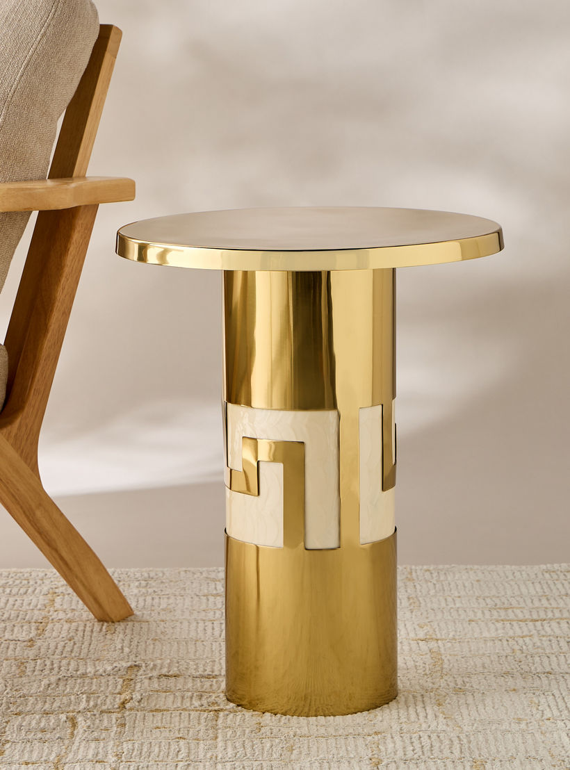 Gia Como Enamel Cutwork Accent Table - 55x45 cms-furniture-livingroom-sideandendtables-image-1