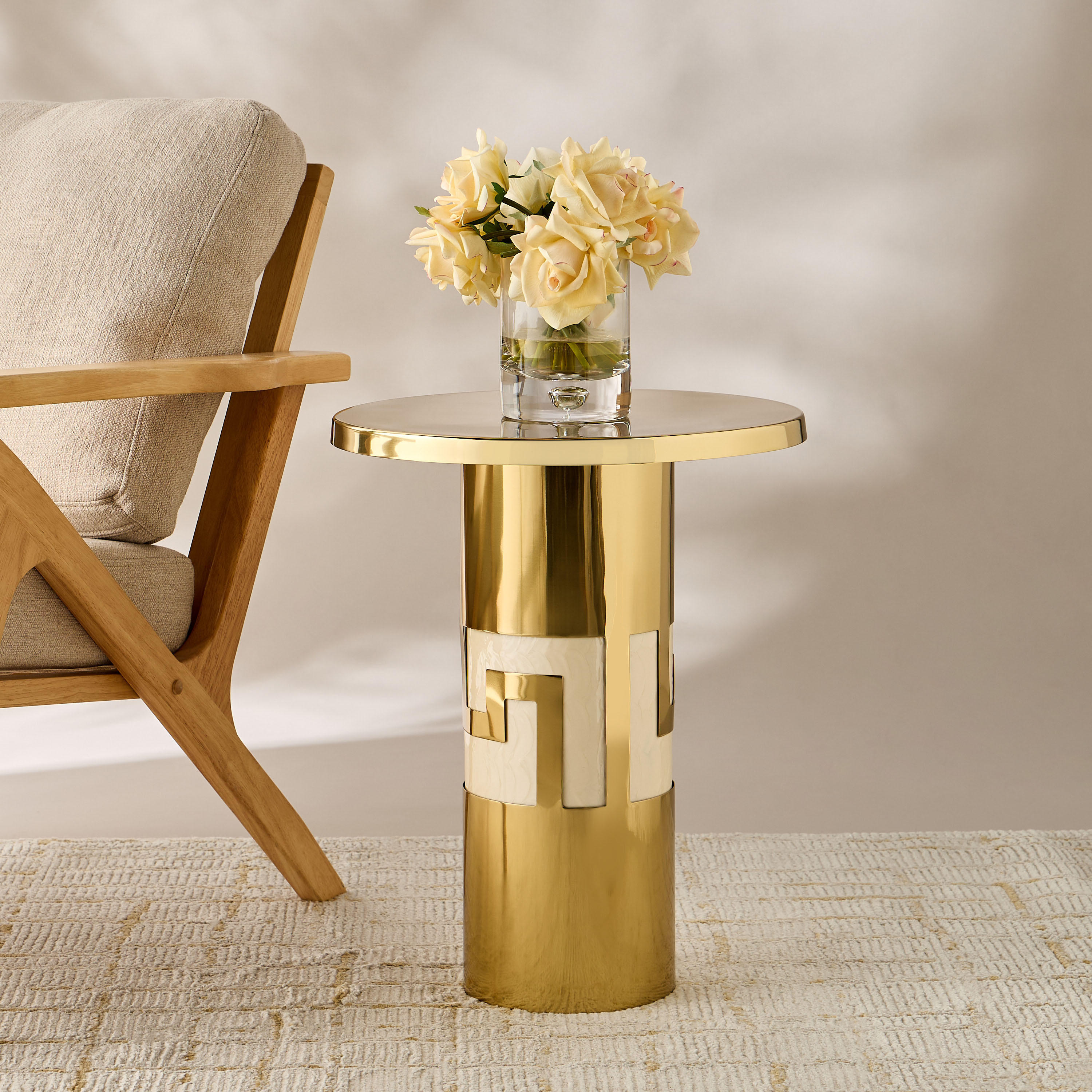 Gia Como Enamel Cutwork Accent Table - 55x45 cms-furniture-livingroom-sideandendtables-image-2