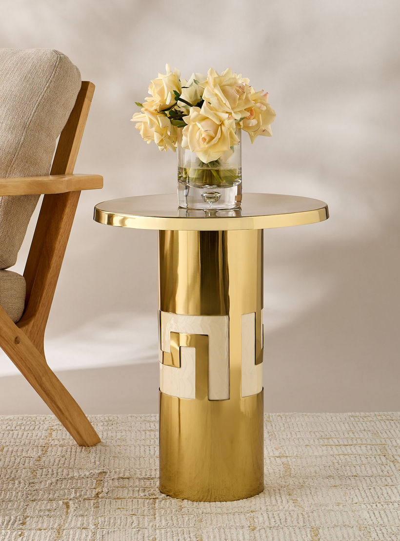 Gia Como Enamel Cutwork Accent Table - 55x45 cms-furniture-livingroom-sideandendtables-image-2