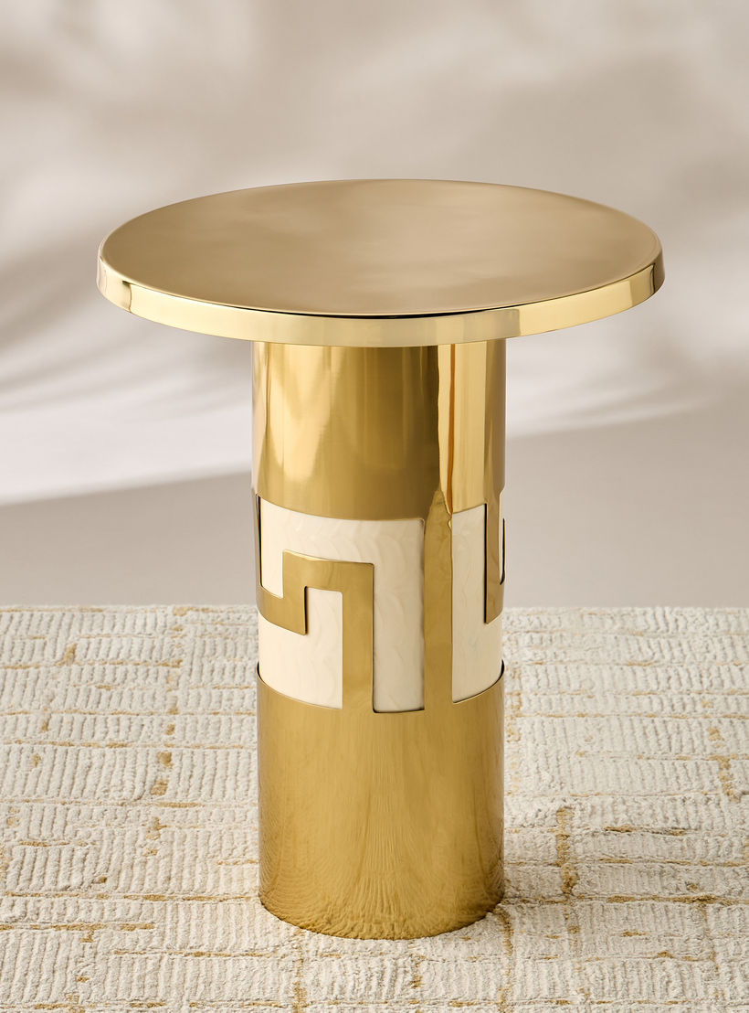 Gia Como Enamel Cutwork Accent Table - 55x45 cms-furniture-livingroom-sideandendtables-image-4