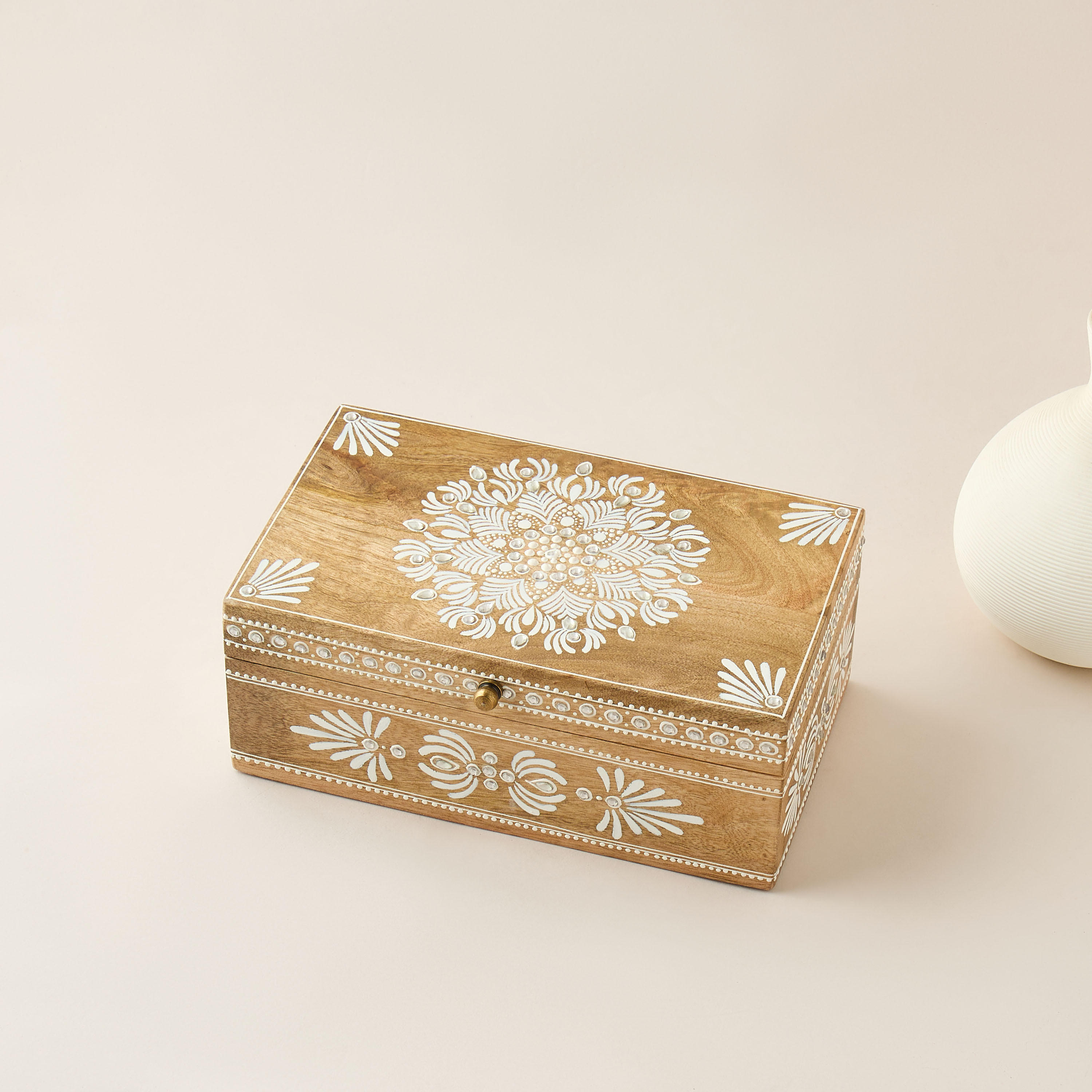 Decorative Wooden Painted Box - 44x4 cms-household-decor-boxesandtrays-image-2