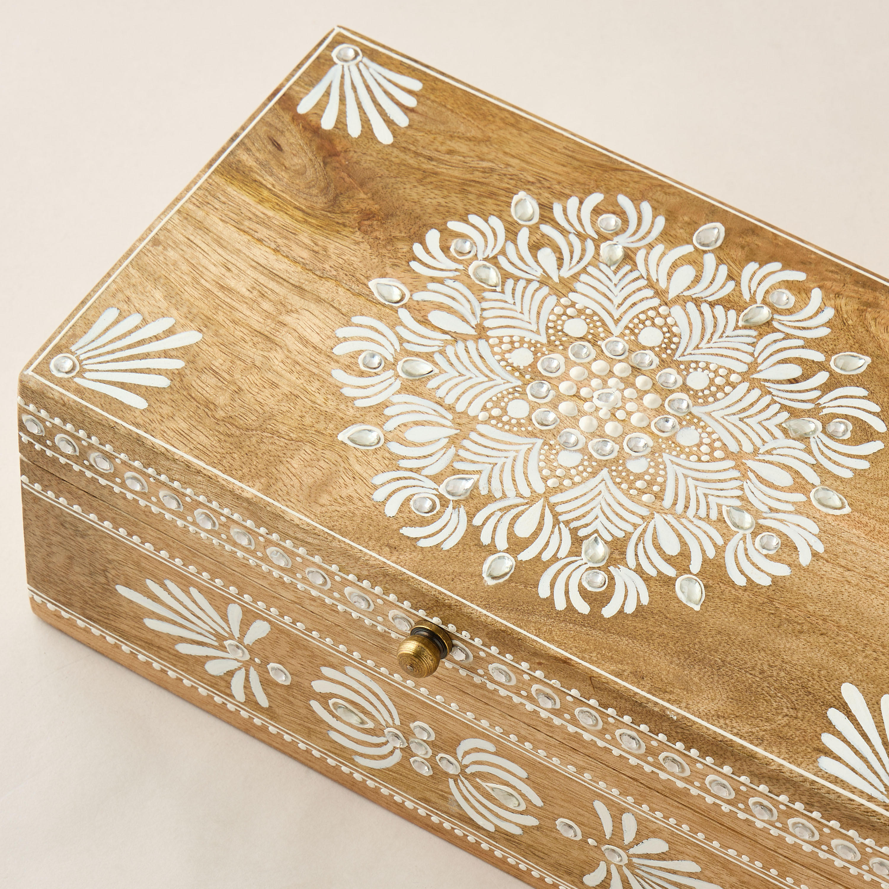Decorative Wooden Painted Box - 44x4 cms-household-decor-boxesandtrays-image-3