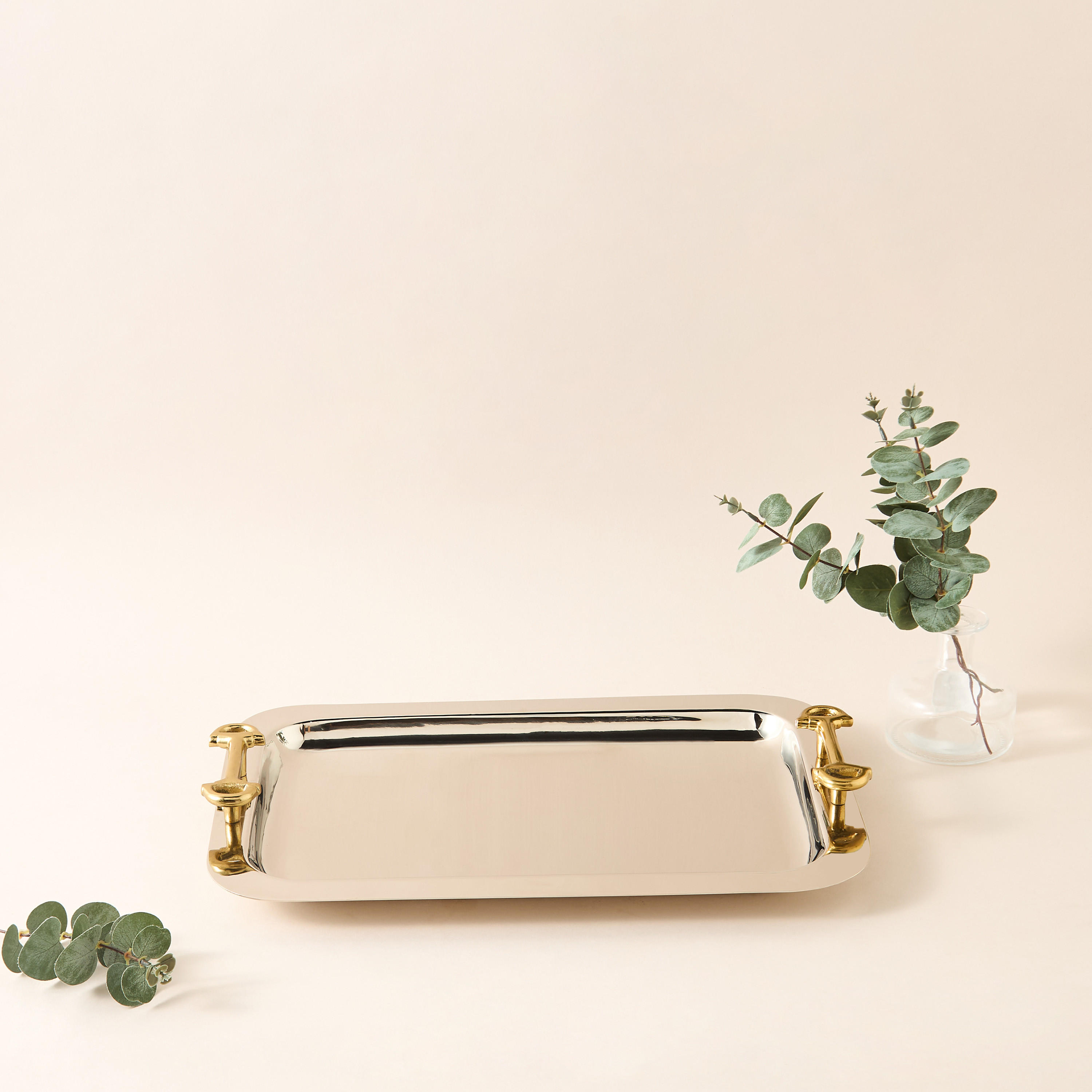 Decorative Metal Serving Tray - 47x15 cms-household-decor-boxesandtrays-image-1