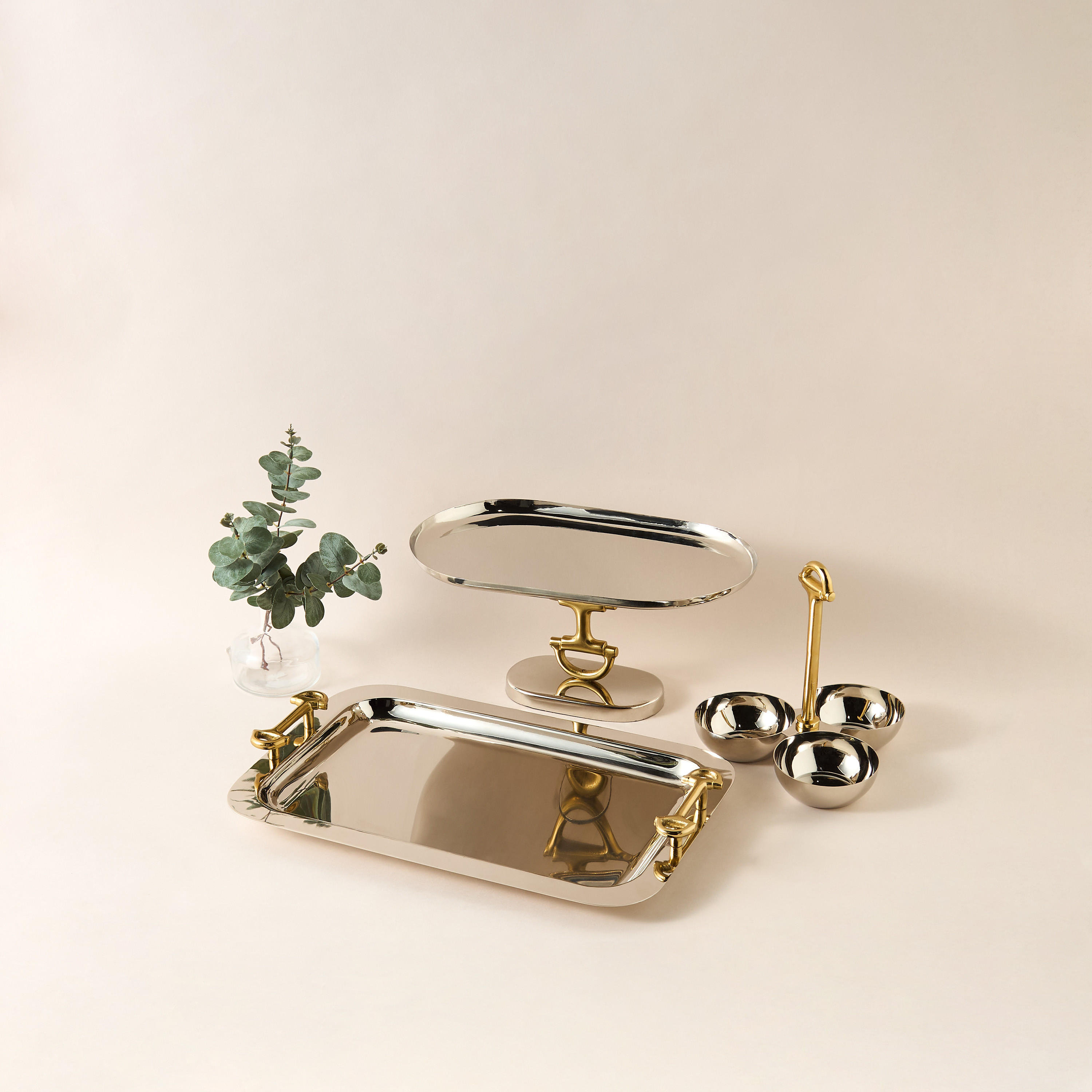 Metal 3-Bowl Condiment Set - 22x14 cms-household-decor-vasesandbowls-image-5