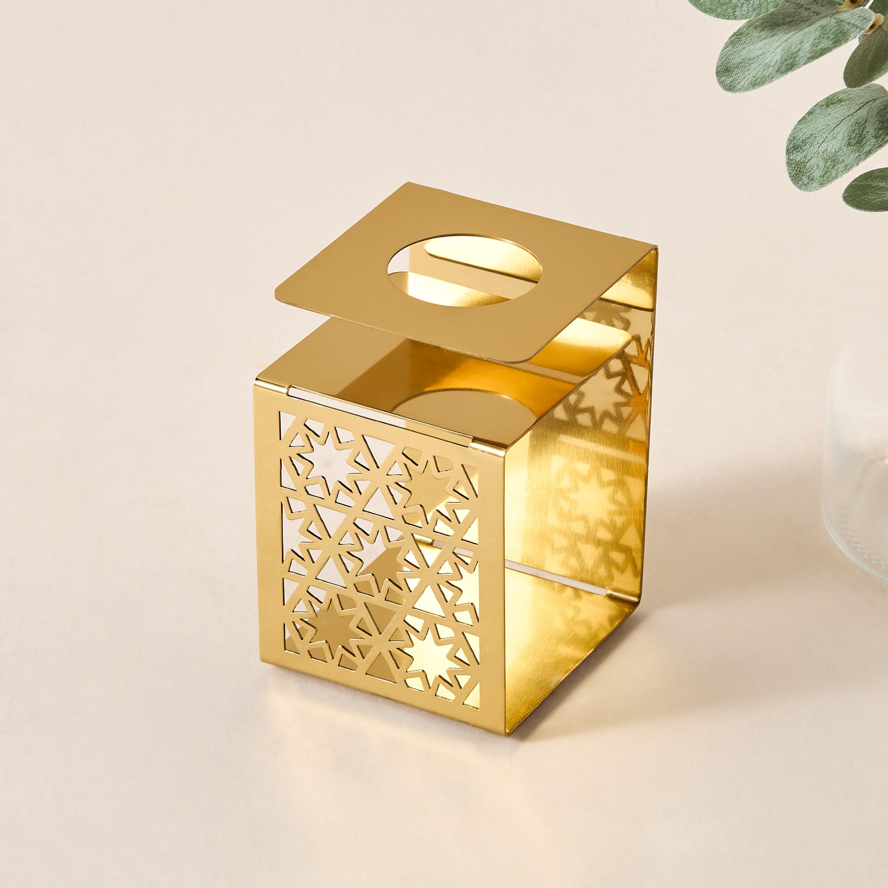Star Etched Tealight Candleholder - 7x30x6 cms-household-decor-candleholdersandlanterns-image-1