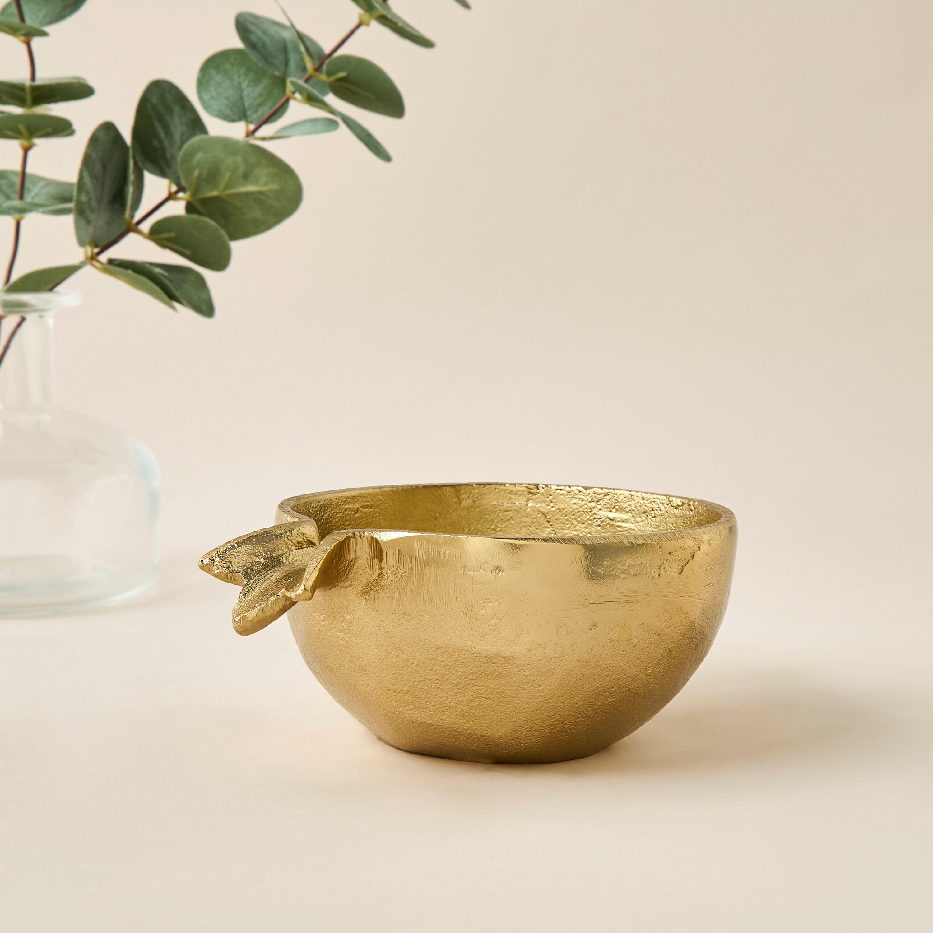 Textured Pomegranate Shaped Decorative Bowl - 14x20 cms-household-decor-vasesandbowls-image-1
