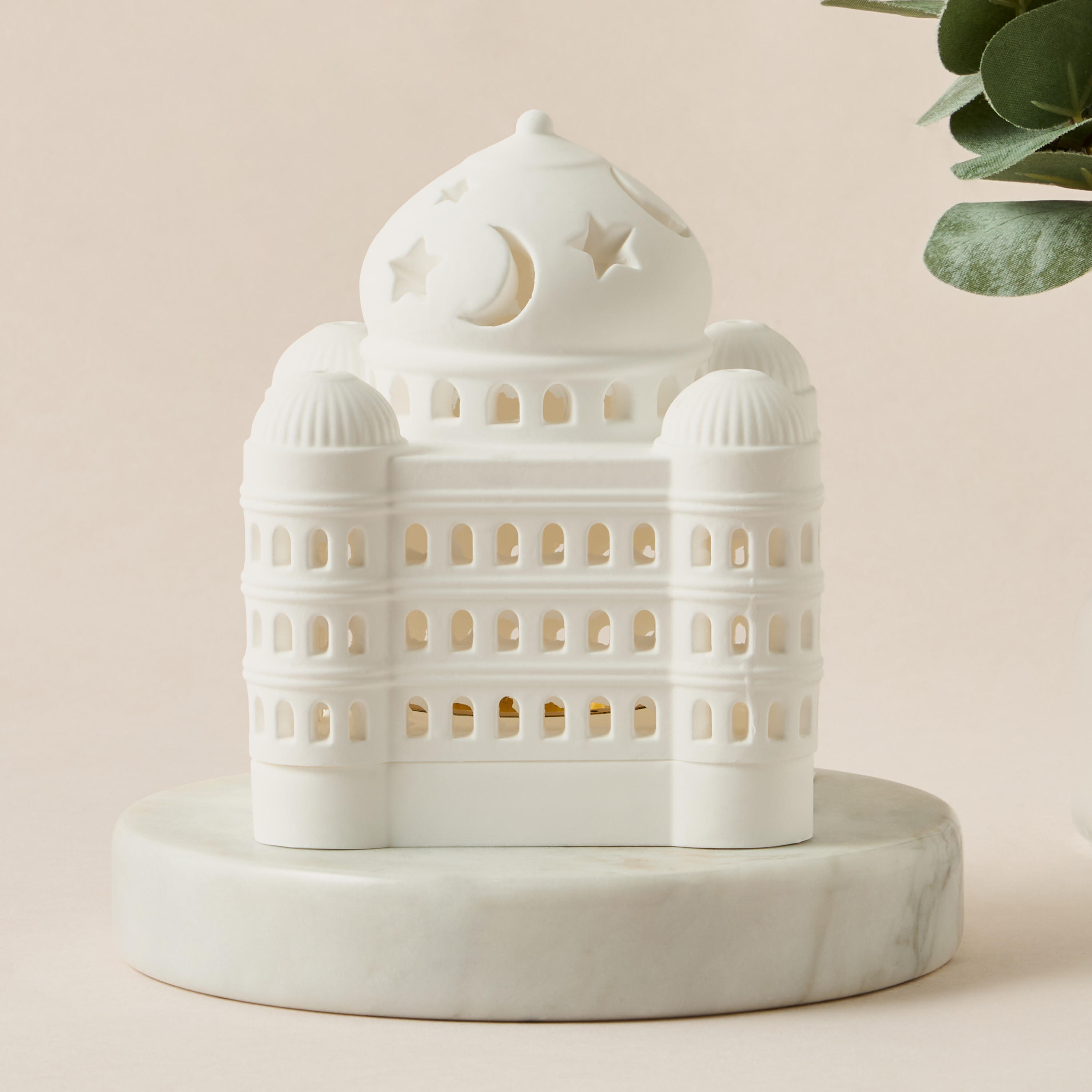 Dome Shape Gypsum Incense Burner - 10x16x8 cms-household-homefragrance-burners-image-2