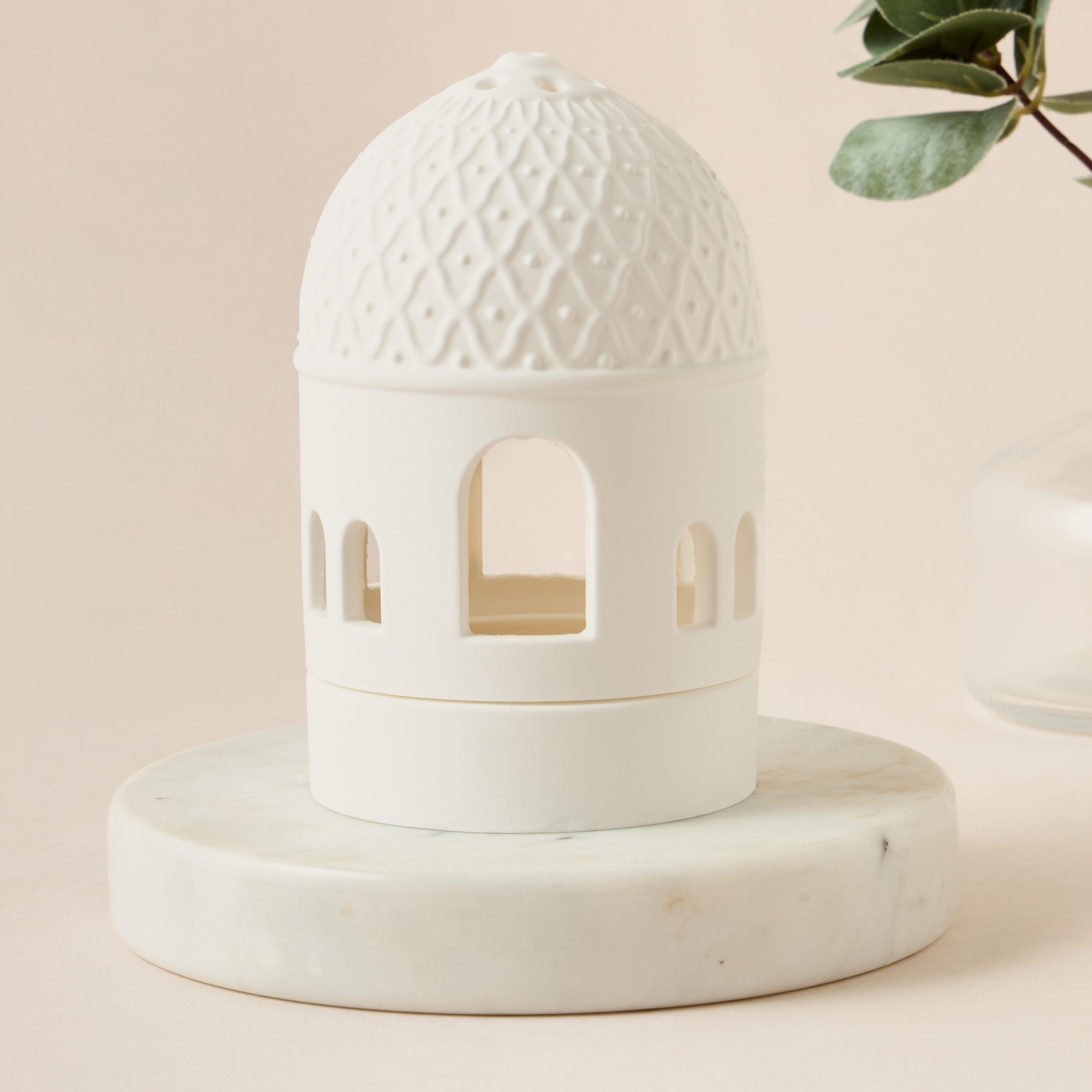 Dome Shape Gypsum Incense Burner - 8x61x60 cms-household-homefragrance-burners-image-2