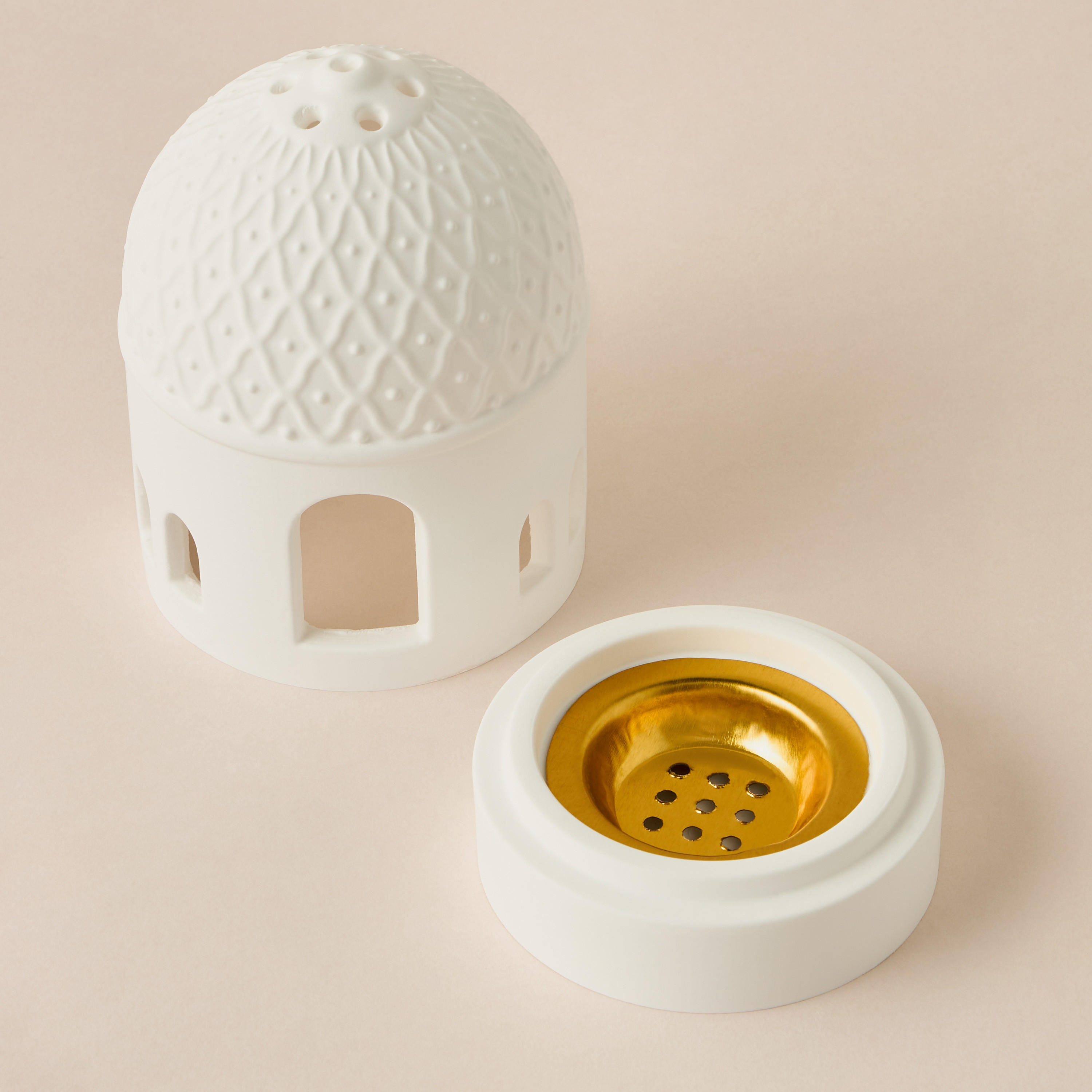 Dome Shape Gypsum Incense Burner - 8x61x60 cms-household-homefragrance-burners-image-3