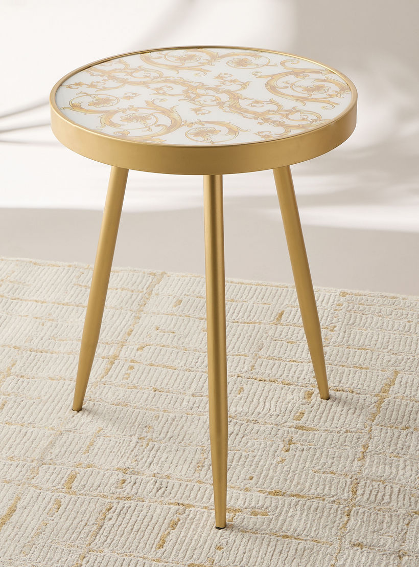 طاولة زينة بسطح زجاج بطبعات من جيا - 45x61x60 سم-furniture-livingroom-sideandendtables-image-1
