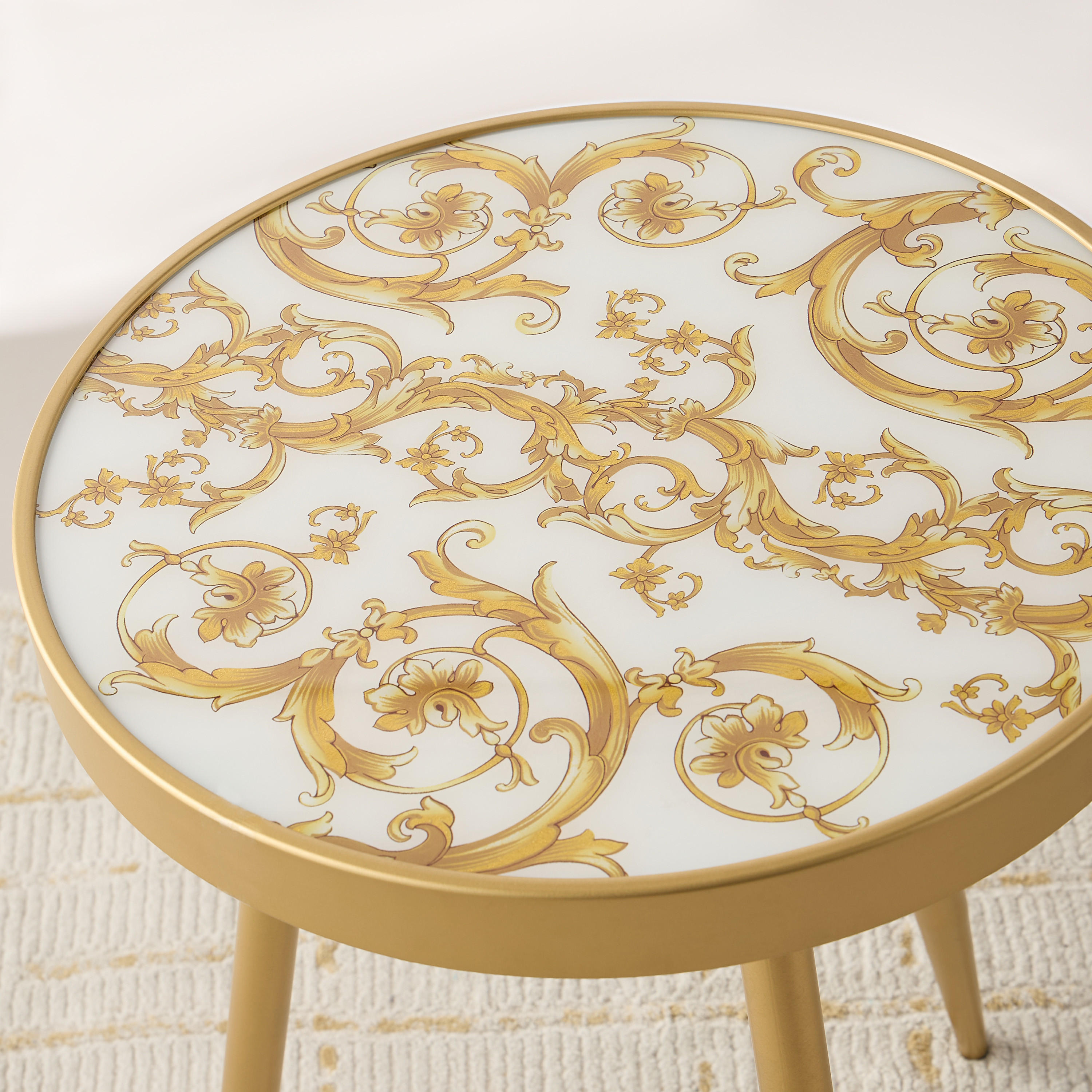 طاولة زينة بسطح زجاج بطبعات من جيا - 45x61x60 سم-furniture-livingroom-sideandendtables-image-3
