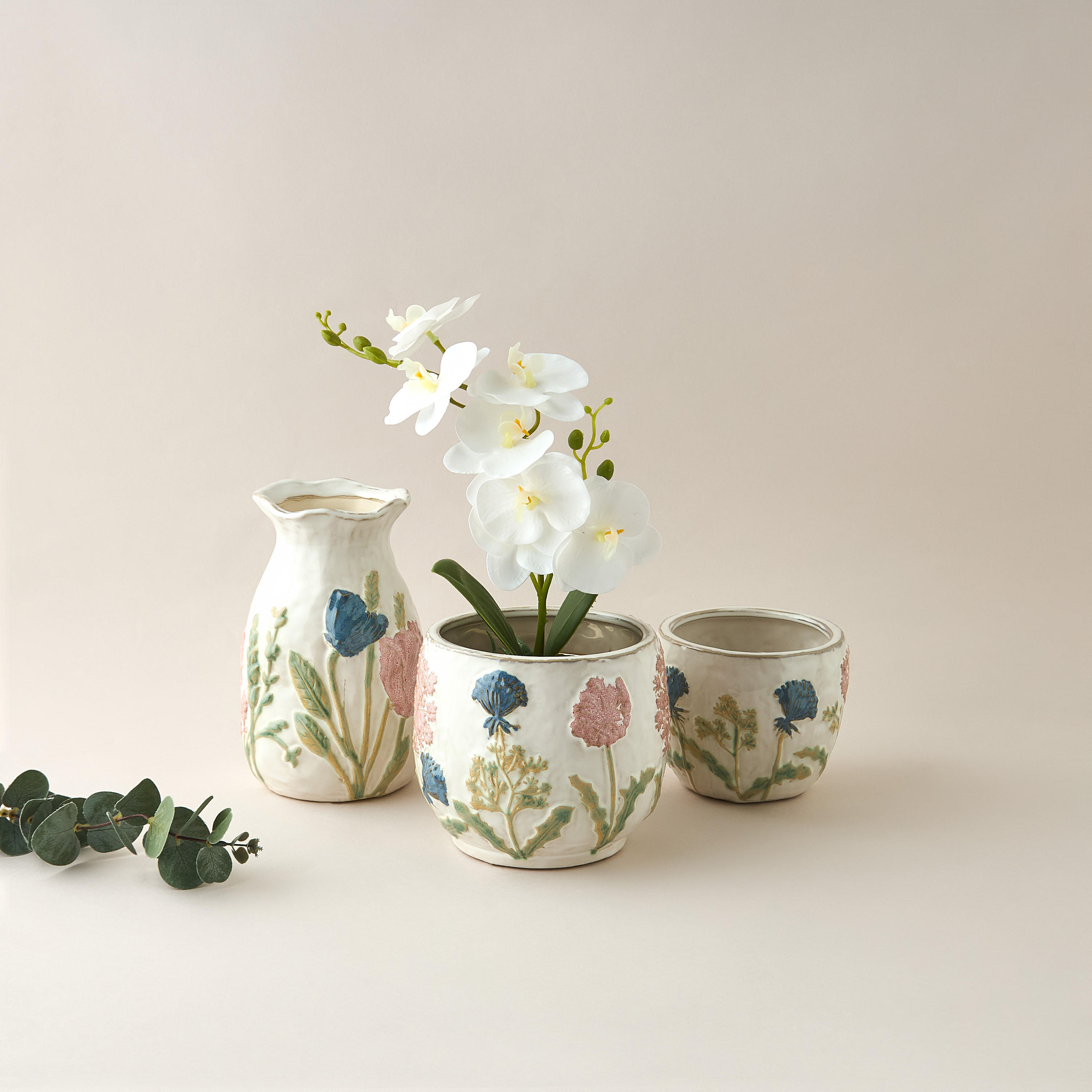 Decorative Ceramic Pot - 17x9 cms-household-decor-vasesandbowls-image-4