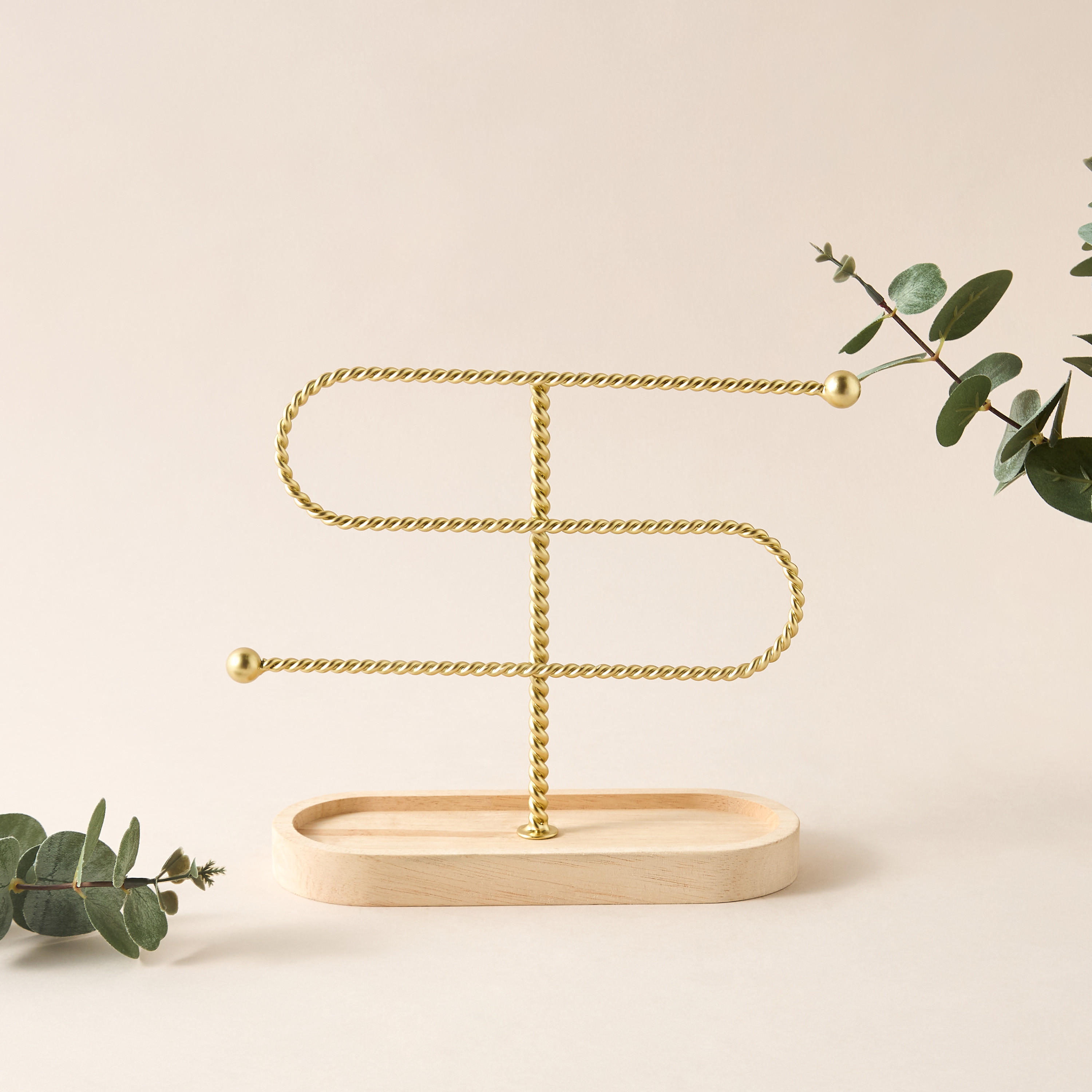 Metallic Twisted Detail Jewellery Stand-household-storage-jewelleryorganizing-jewelleryboxesandstands-image-1