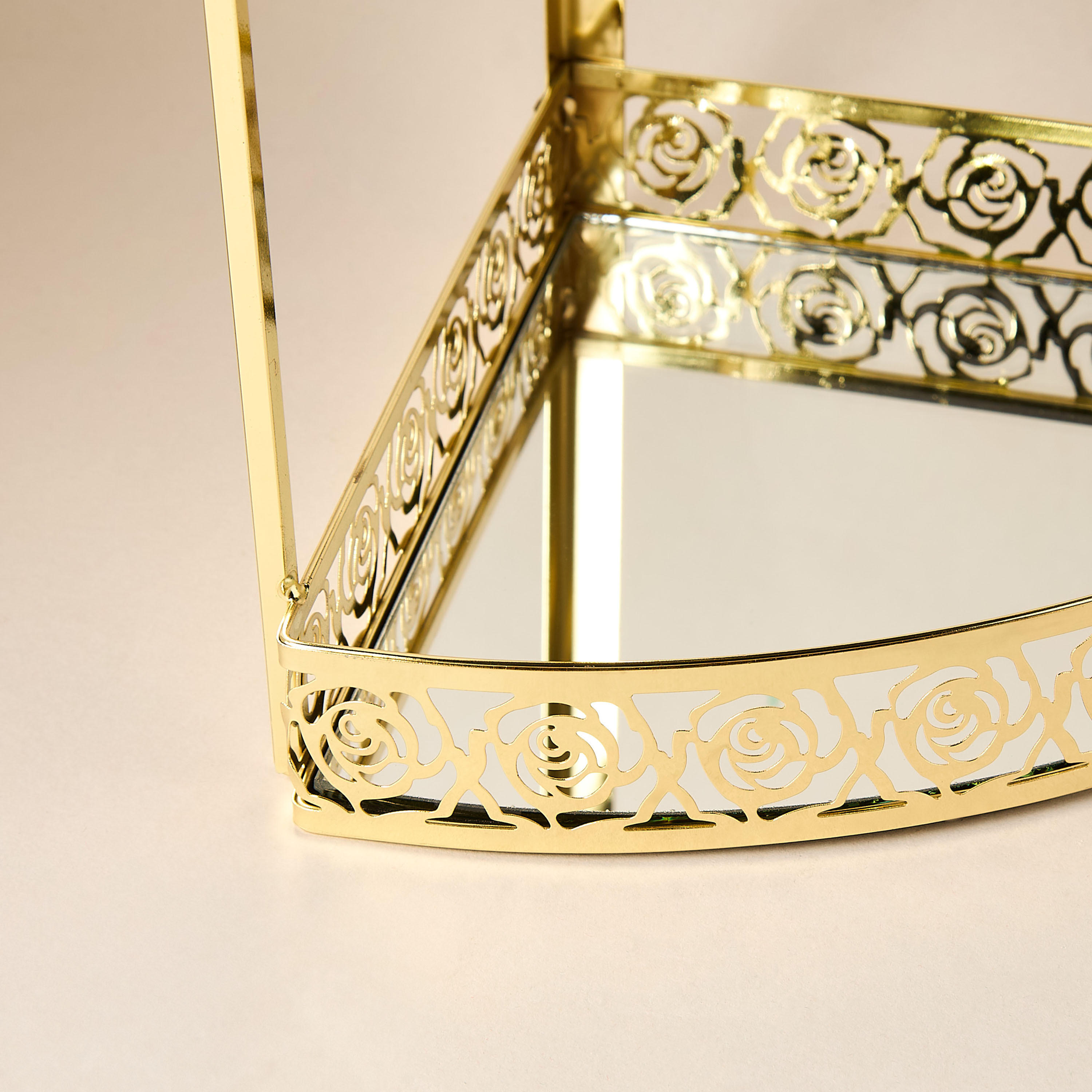 Rose Cutout Detail 2-Tier Corner Shelf-household-storage-storagesolutions-storageracks-image-3